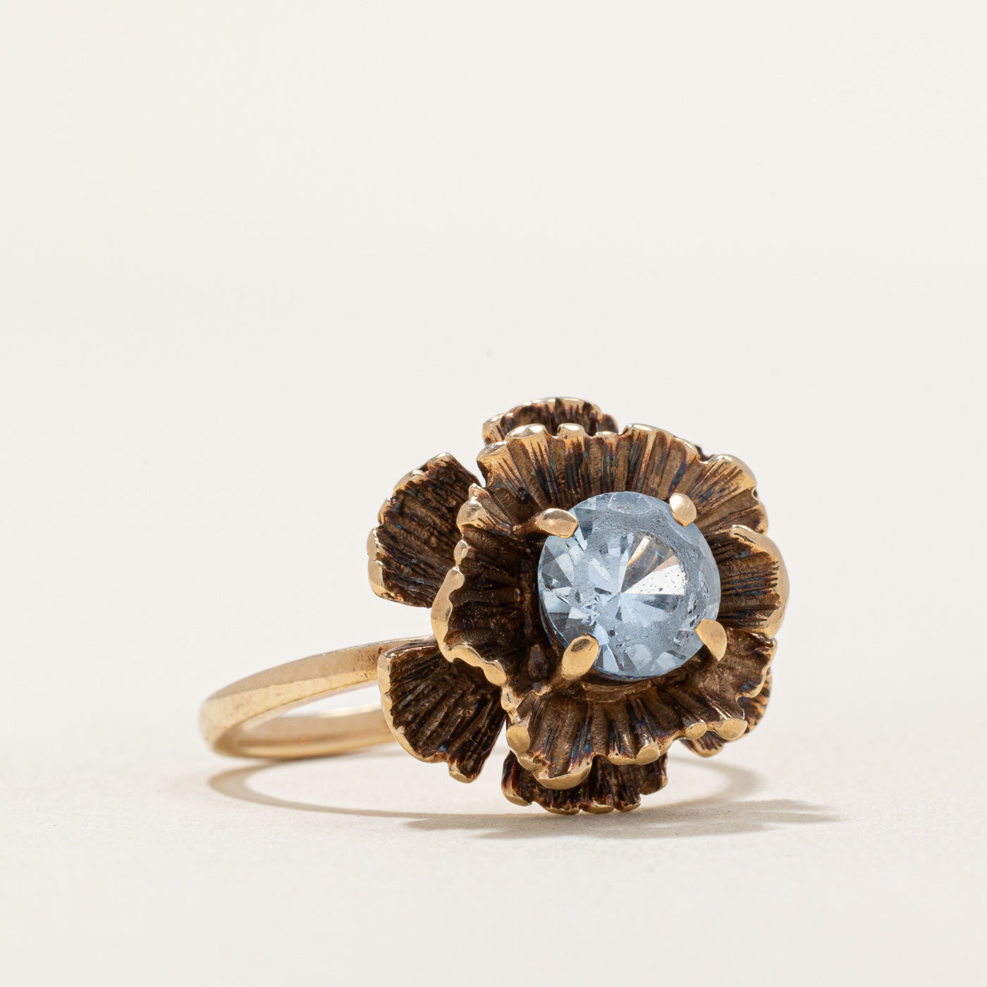 'Birks' Synthetic Spinel Flower Ring | 0.25ct | SZ 6.75 |