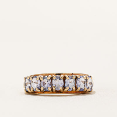 Oval Cut Tanzanite Semi Eternity Ring | 0.90ctw | SZ 5.5 |