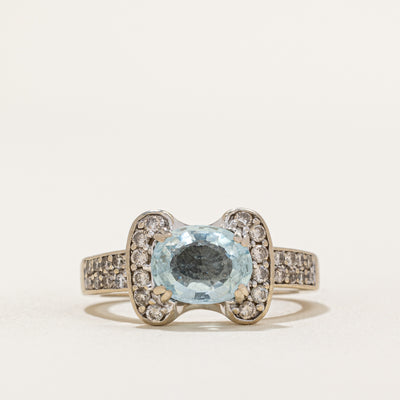 Aquamarine & Diamond Cocktail Ring | 1.60ct, 0.38ctw | SZ 8 |