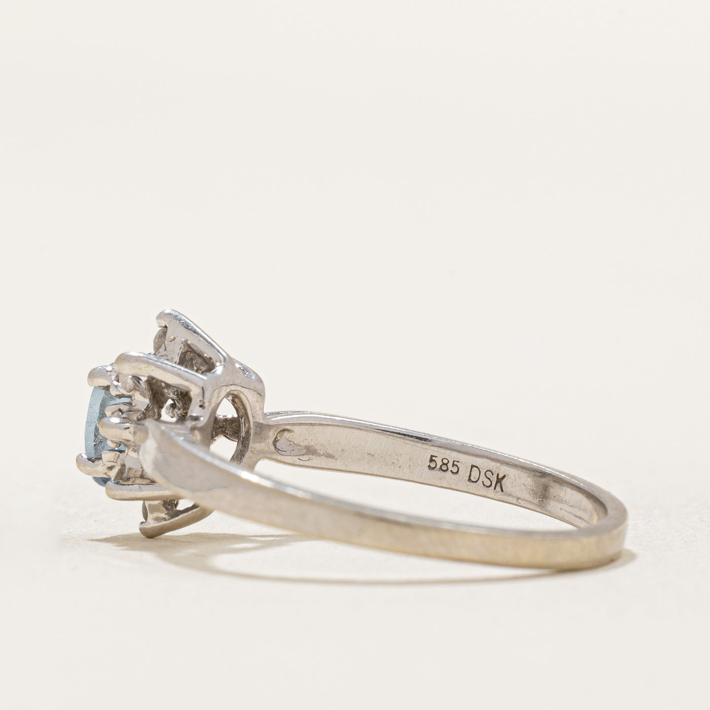 Aquamarine & Diamond Petal Ring | 0.25ct, 0.06ctw | SZ 5.75 |