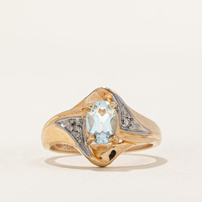 Aquamarine & Diamond Cocktail Ring | 0.70ct, 0.01ctw | SZ 6.5 |