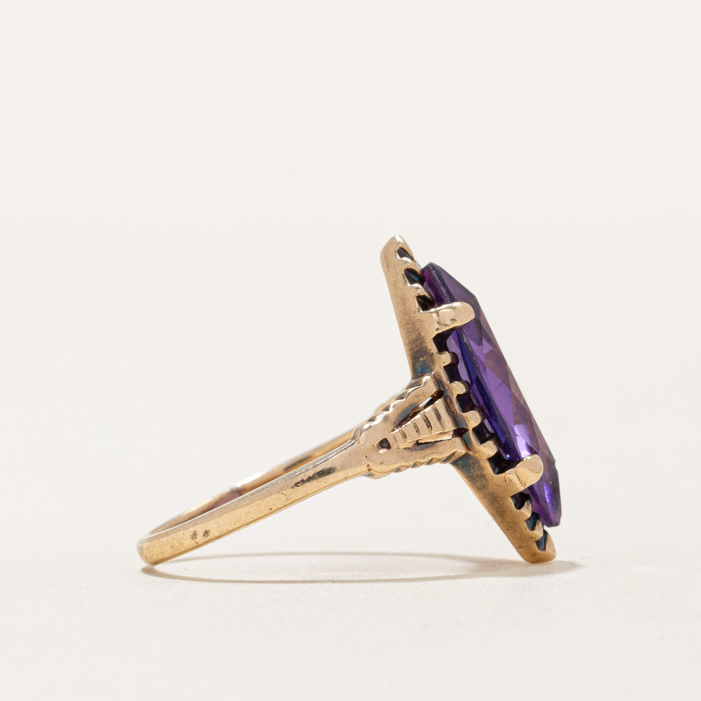 Bague en saphir synthétique à changement de couleur | 2,56 ct | Taille 6,5 | 