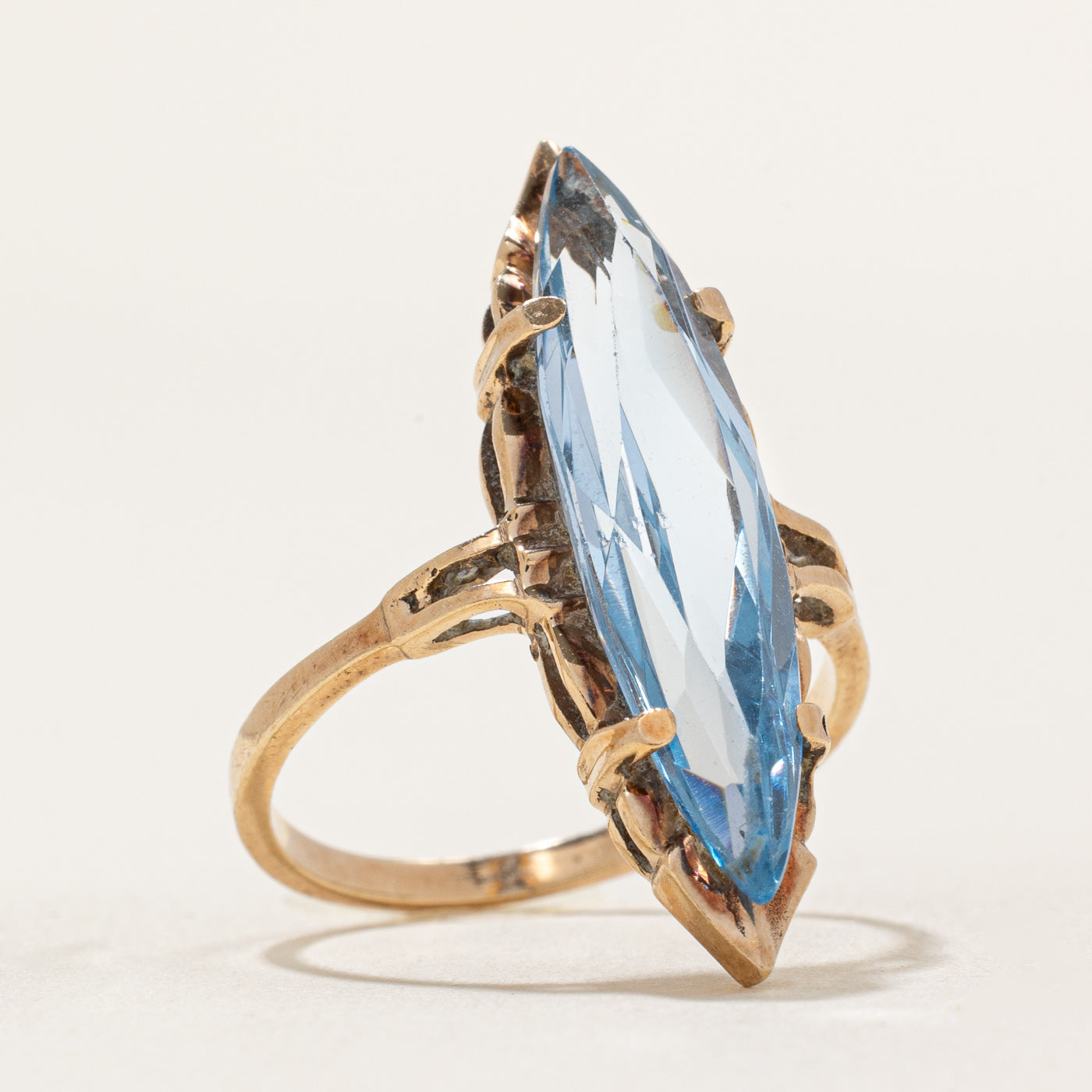 Synthetic Spinel Navette Ring | 4.00ct | SZ 6 |