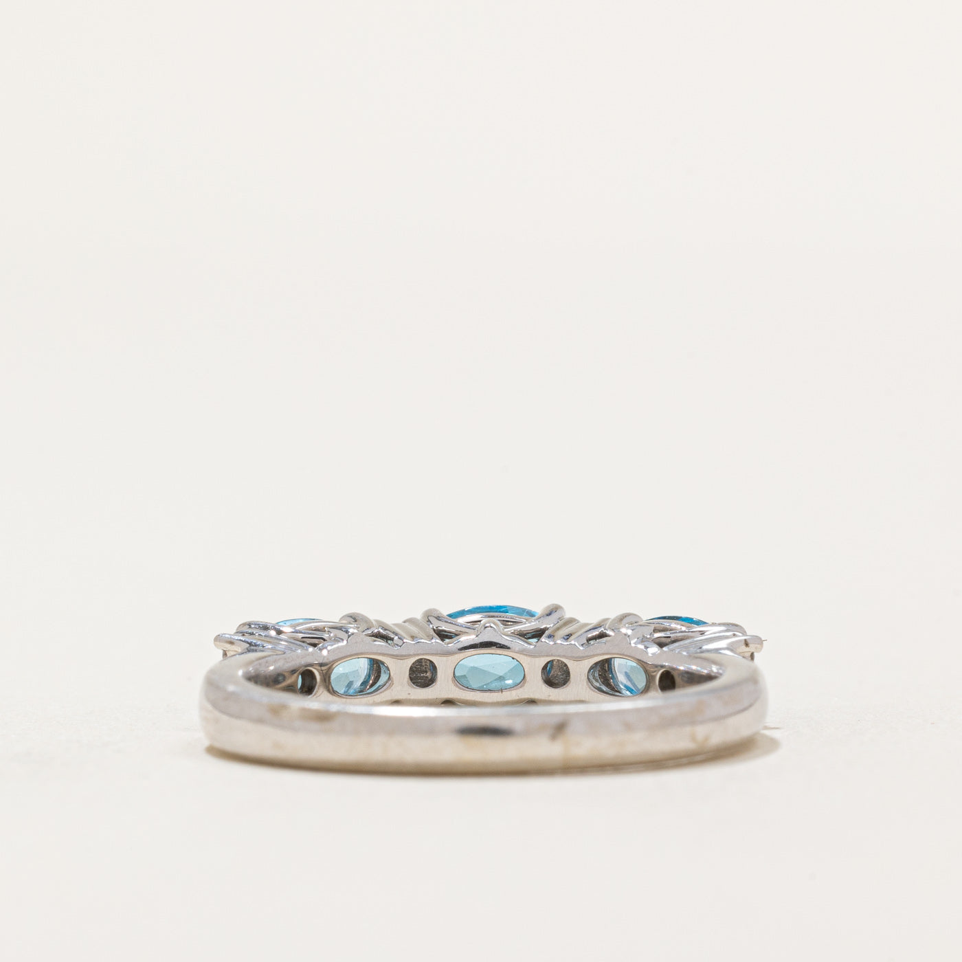 Three Stone Topaz & Diamond Ring | 1.00ctw, 0.05ctw | SZ 7 |