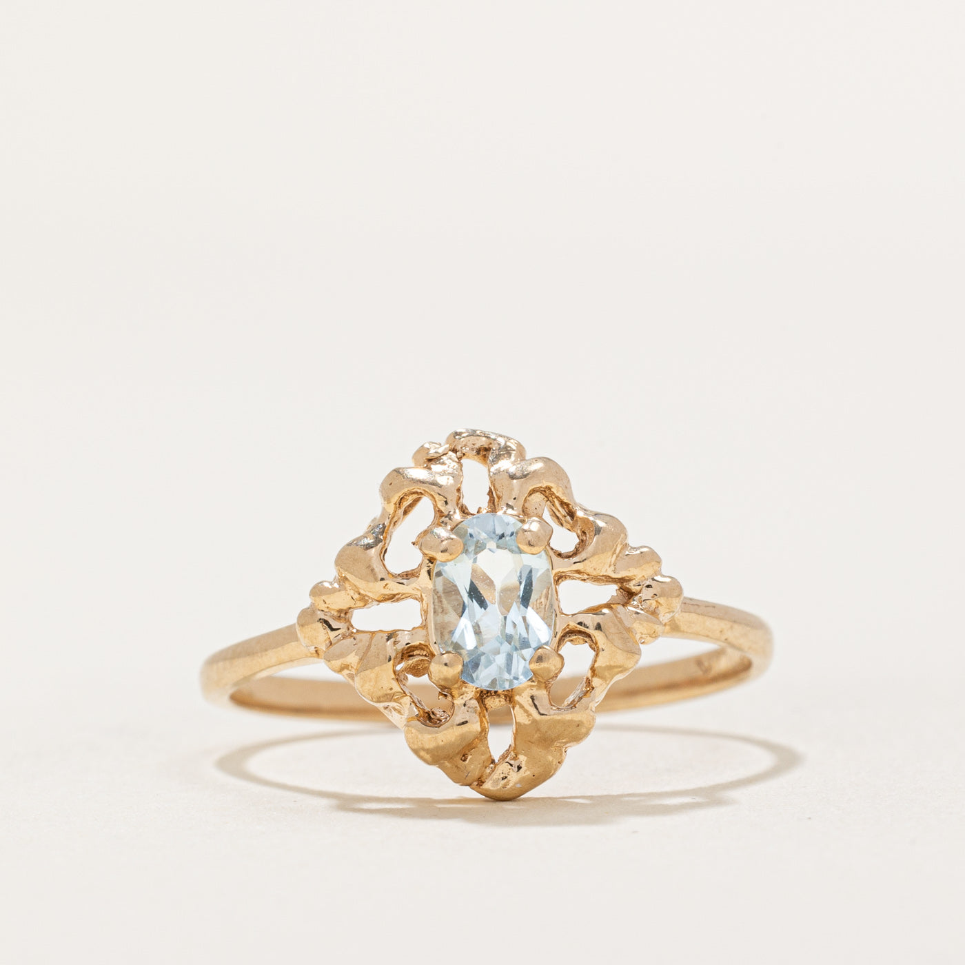 Oval Cut Topaz Abstract Ring | 0.35ct | SZ 8 |