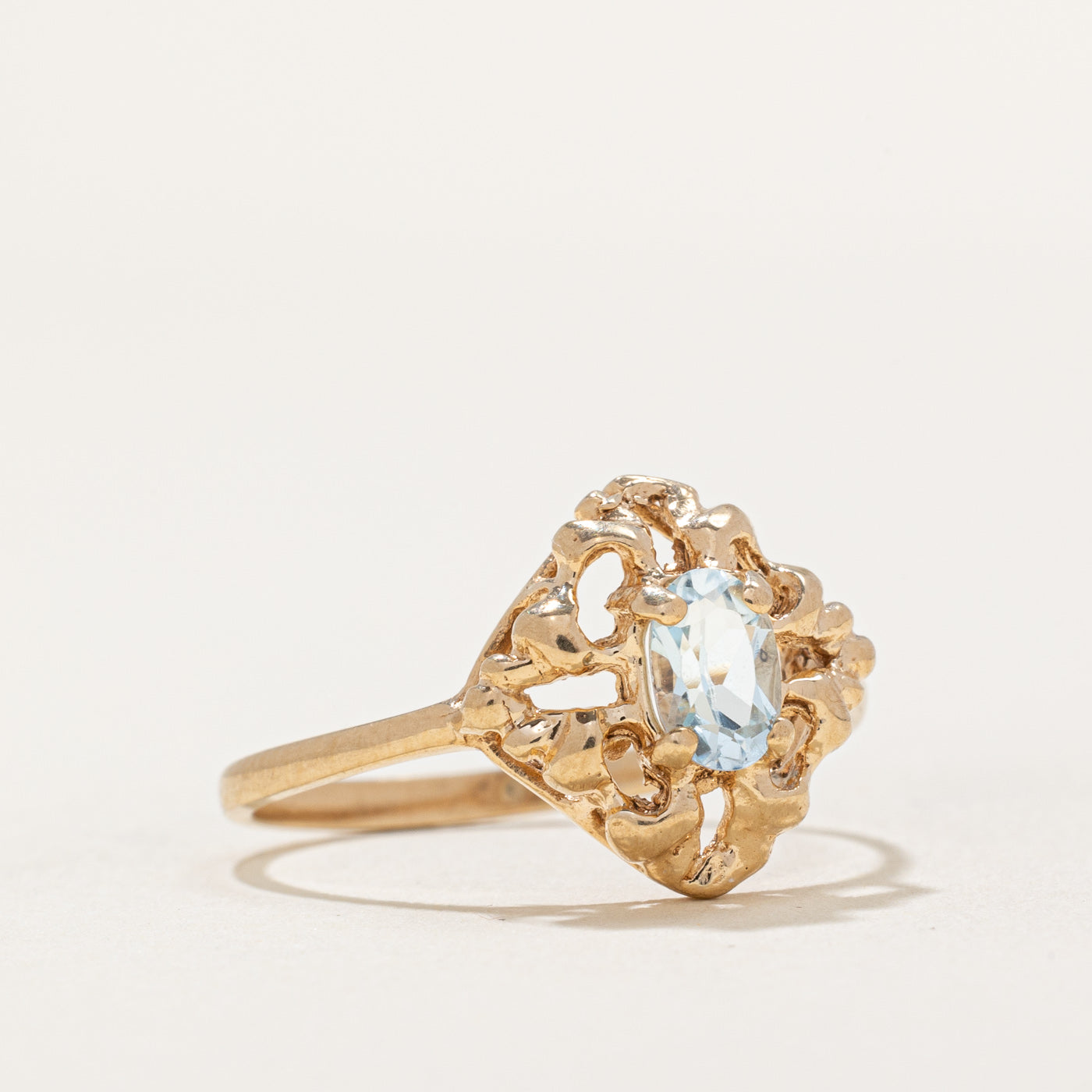Oval Cut Topaz Abstract Ring | 0.35ct | SZ 8 |
