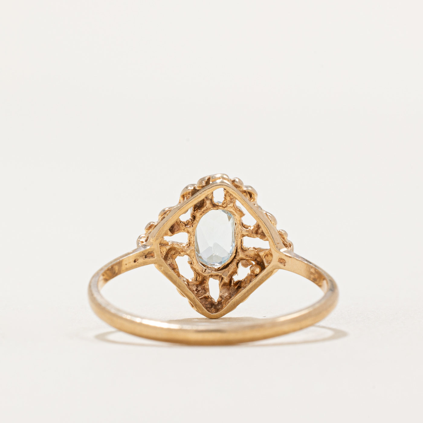 Oval Cut Topaz Abstract Ring | 0.35ct | SZ 8 |