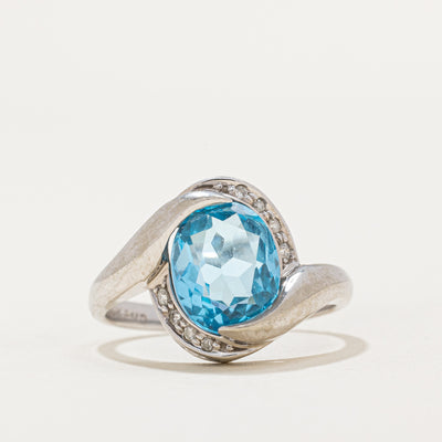 Topaz & Diamond Cocktail Ring | 3.00ct, 0.04ctw | SZ 8 |