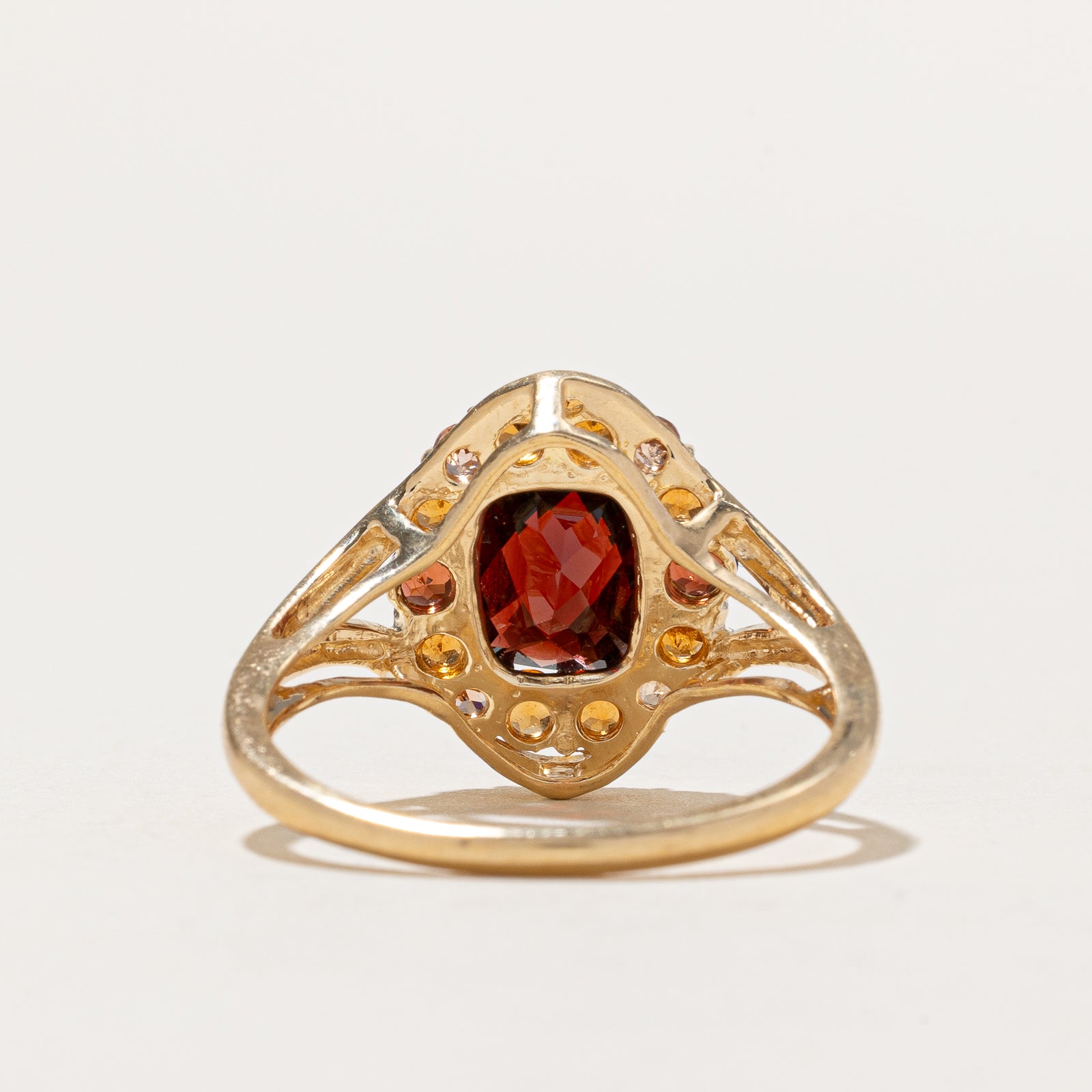 Garnet Halo Open Shank Tapered Ring | 3.20ctw | SZ 10