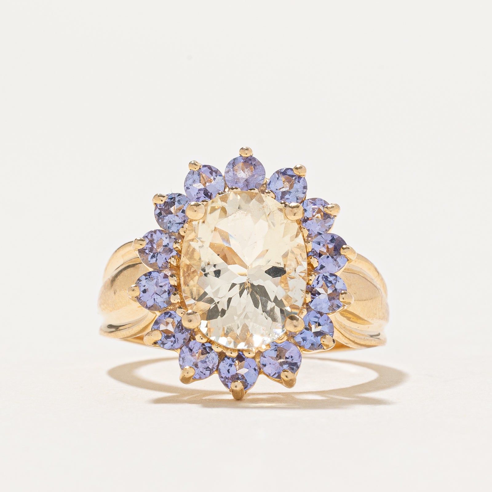 Citrine & Tanzanite Petal Cocktail Ring | 3.20ctw | SZ 6