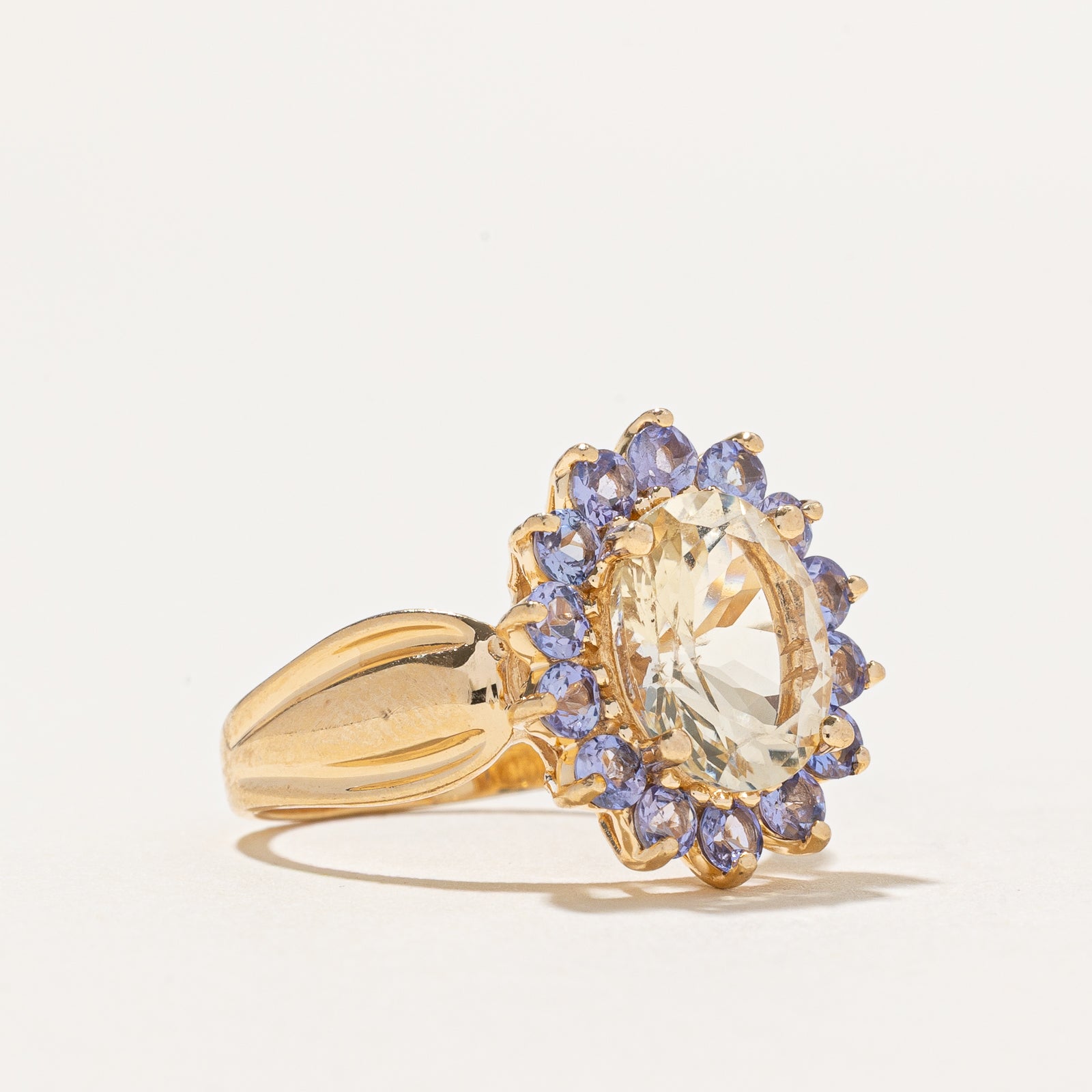 Citrine & Tanzanite Petal Cocktail Ring | 3.20ctw | SZ 6