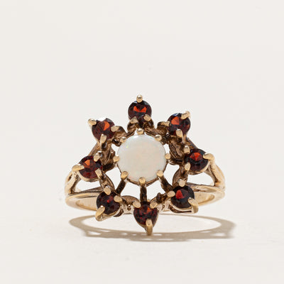 Opal & Garnet Cocktail Ring | 1.12ctw | SZ 5.25