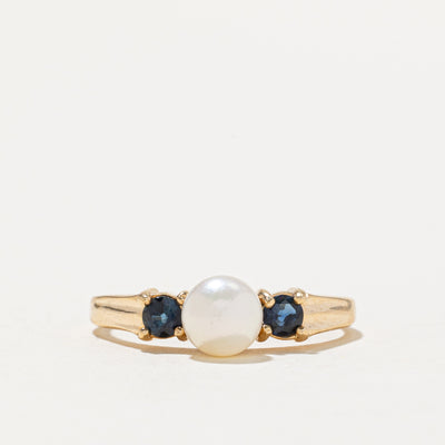 Pearl & Sapphire Ring | 0.30ctw | SZ 8