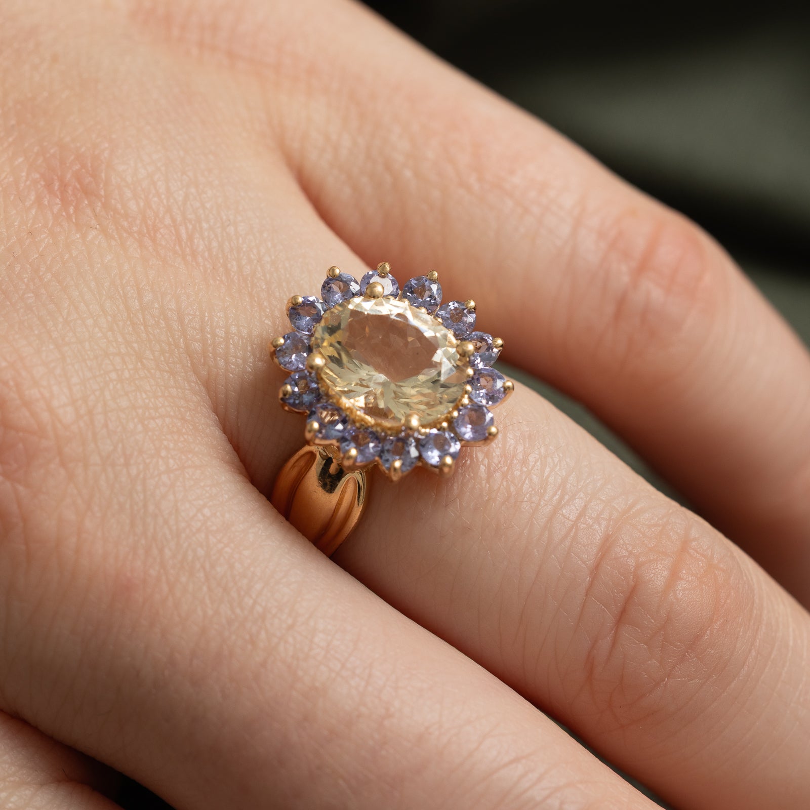 Citrine & Tanzanite Petal Cocktail Ring | 3.20ctw | SZ 6