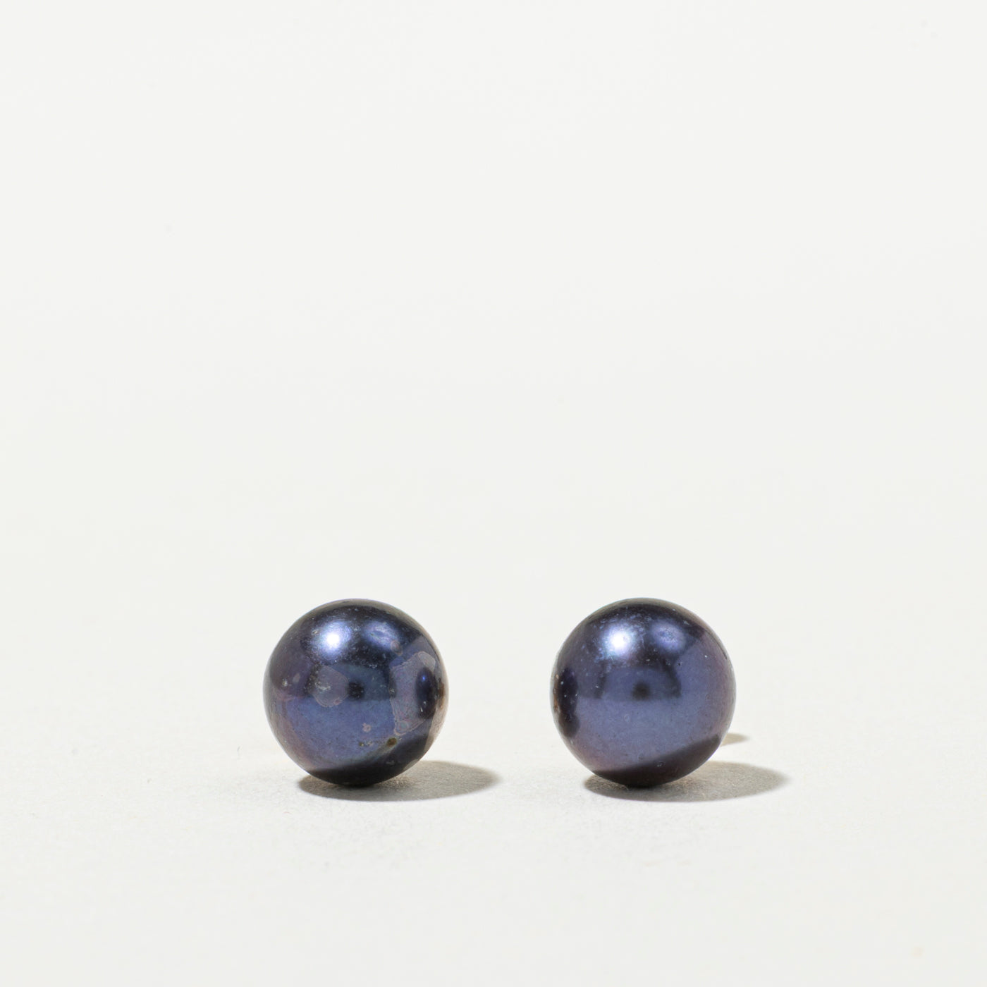 10K Blue Pearl Stud Earrings