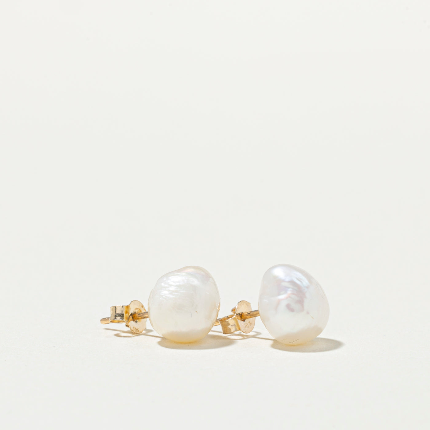 14K Baroque Pearl Stud Earrings