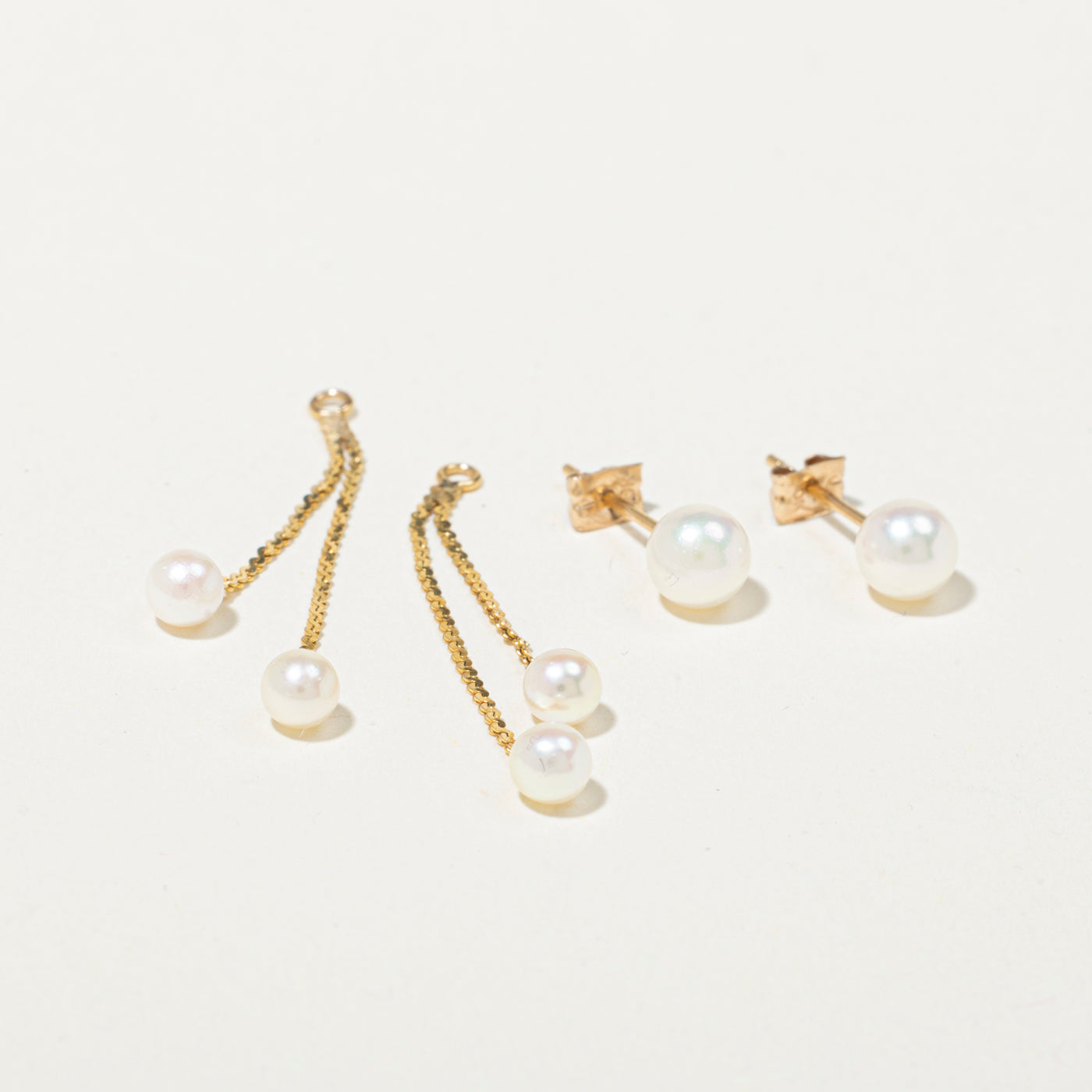 Boucles d'oreilles pendantes en perles 10 carats
