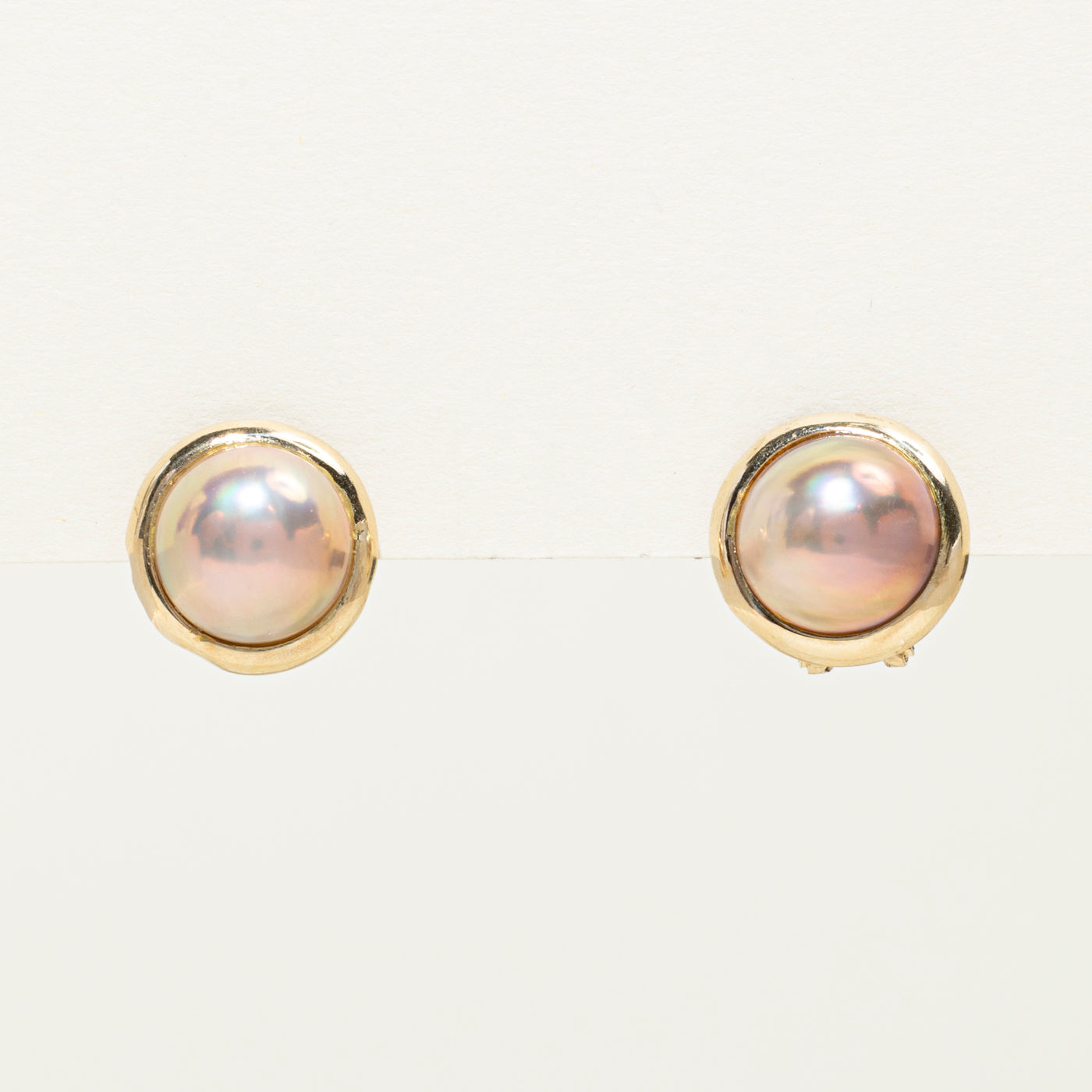 14K Mabé Pearl Stud Earrings