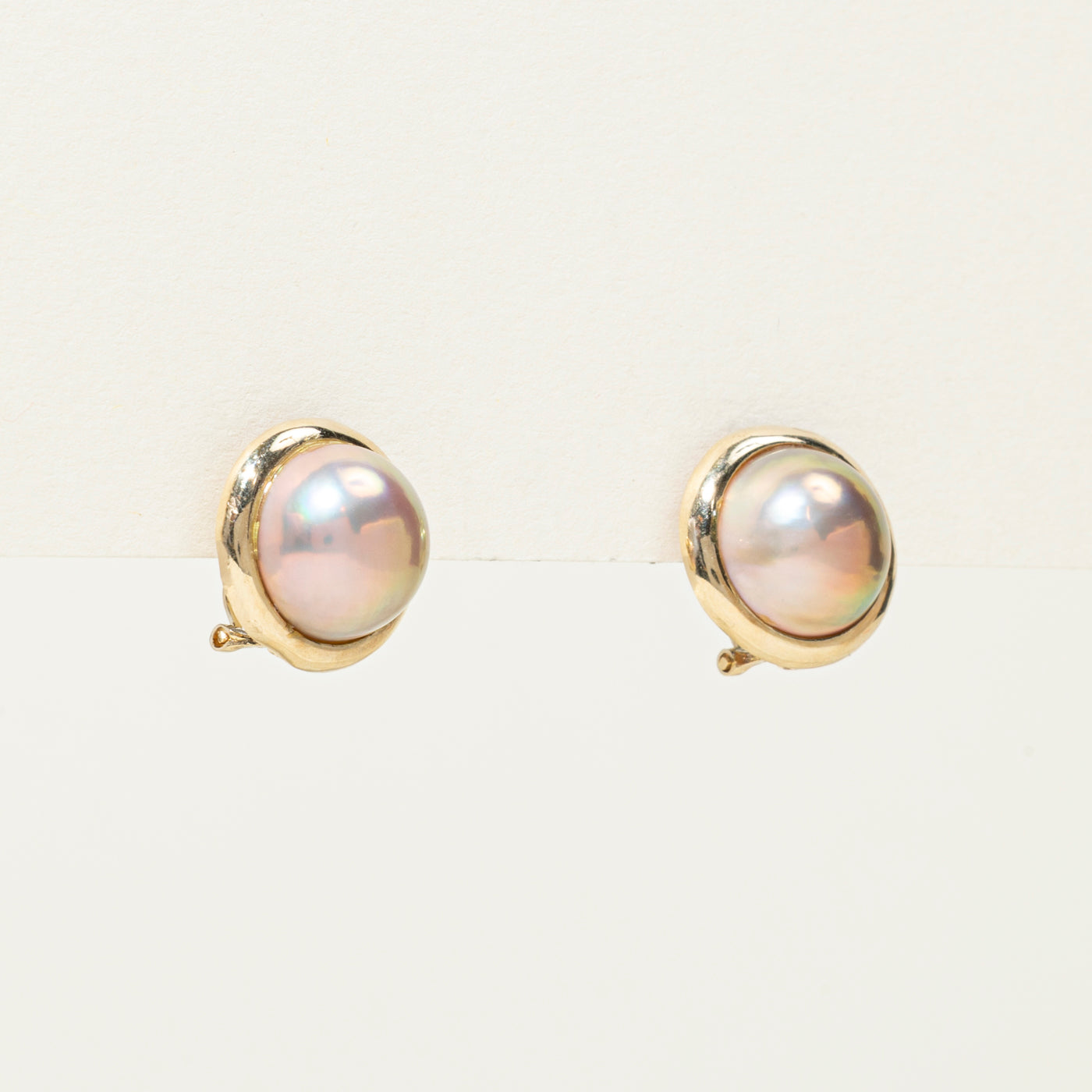 14K Mabé Pearl Stud Earrings