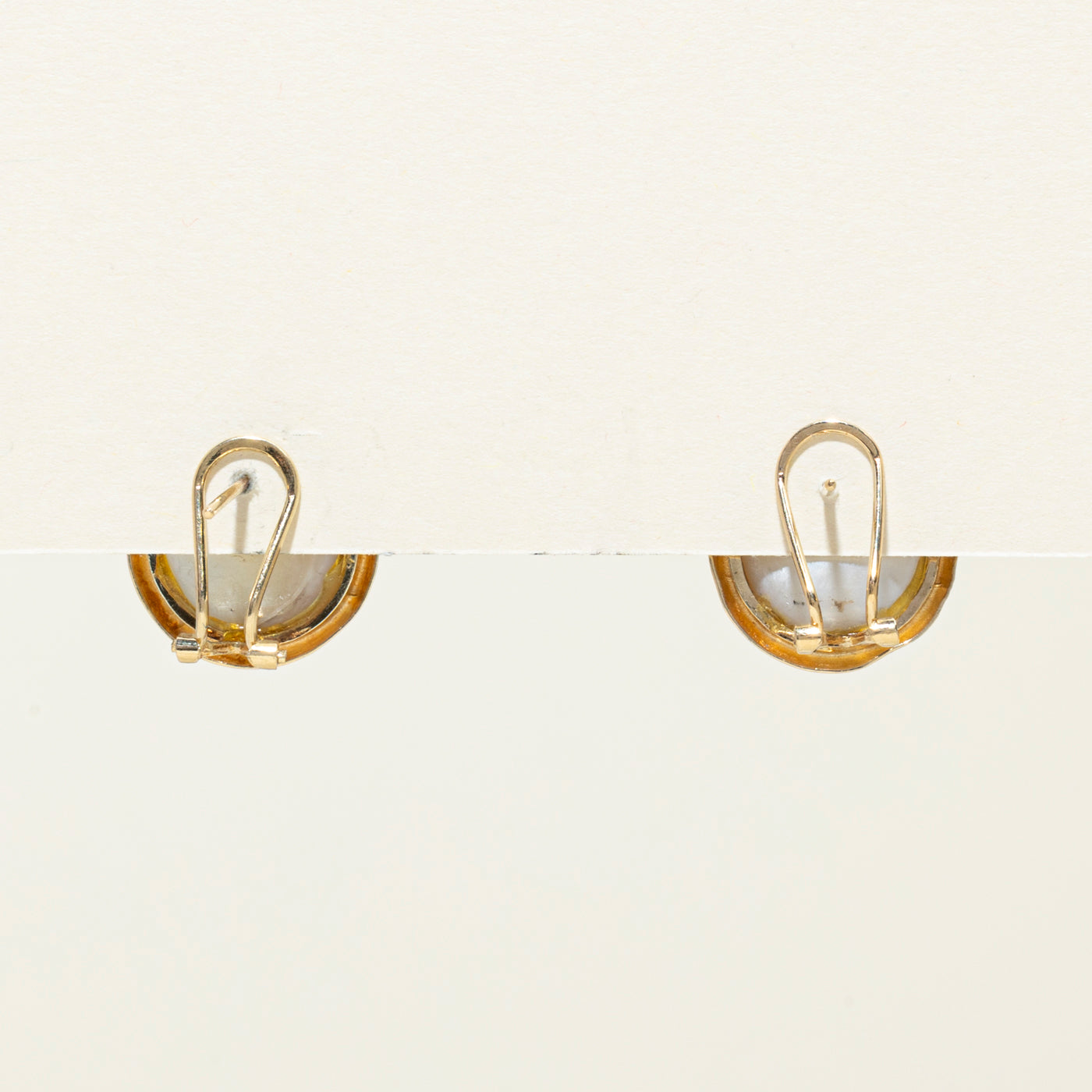14K Mabé Pearl Stud Earrings