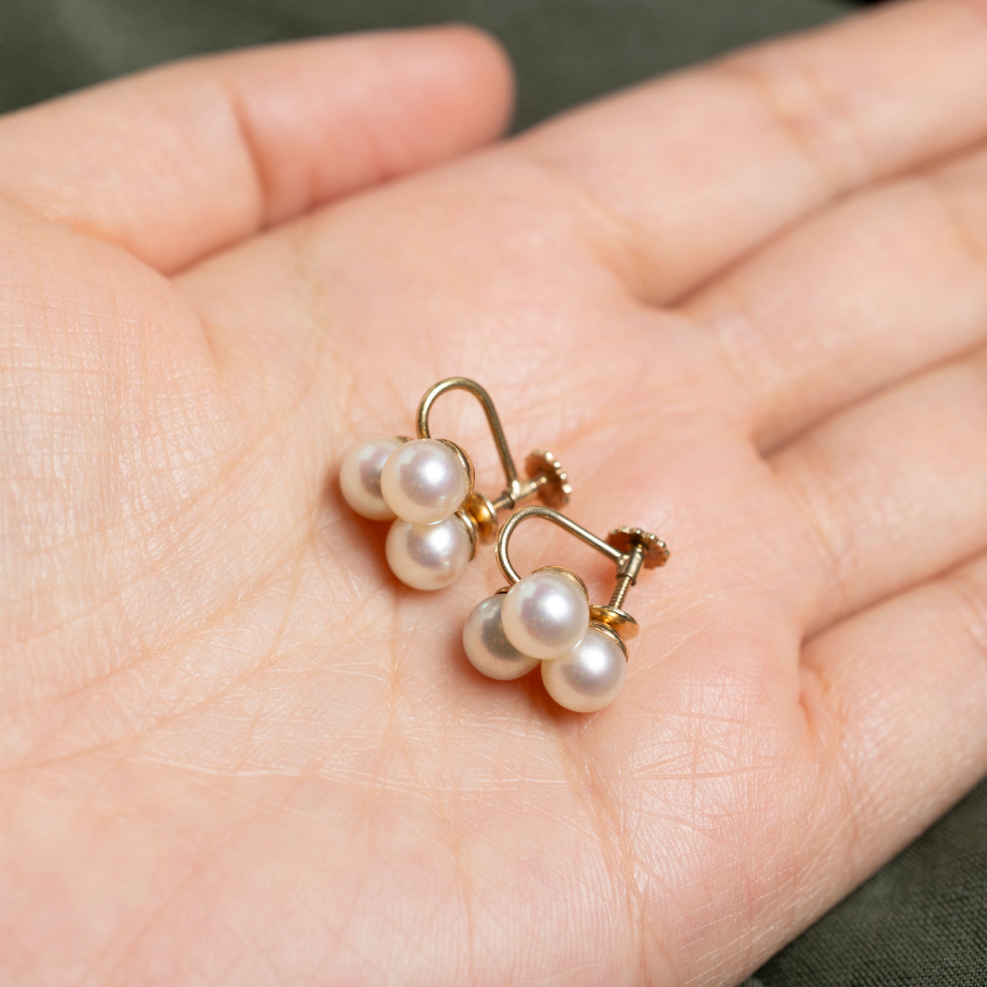 Boucles d'oreilles à clip en perles 14 carats