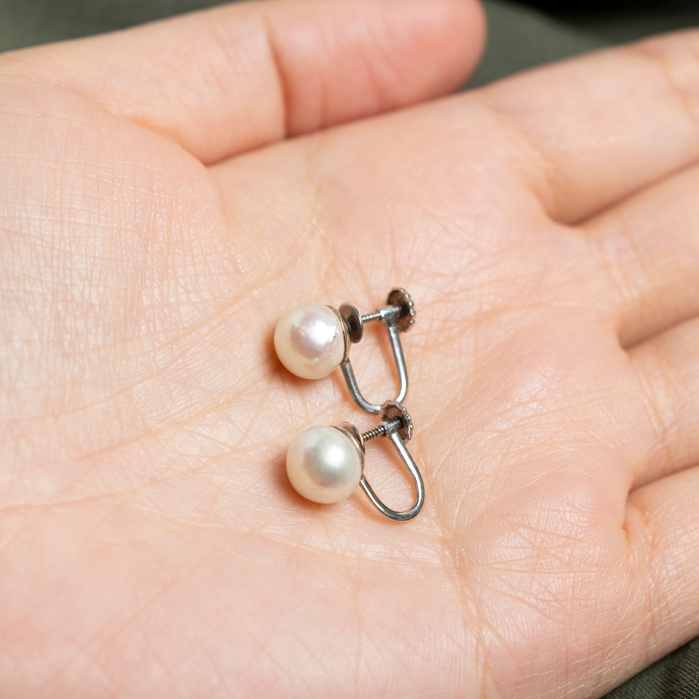 Boucles d'oreilles à clip en perles 14 carats
