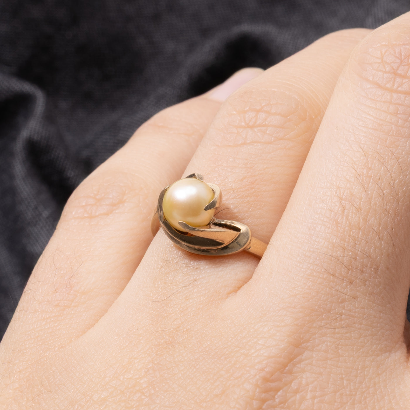 10k Yellow Pearl Bypass Ring | SZ 5.5