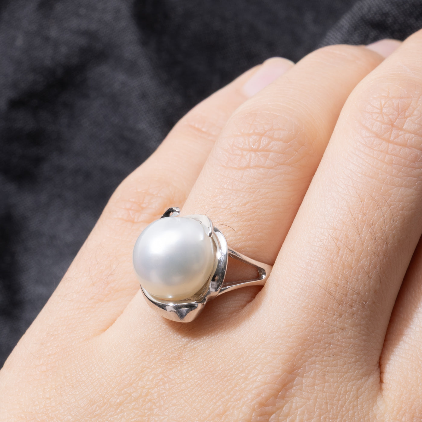 14k Pearl Abstract Cocktail Ring | SZ 6.75
