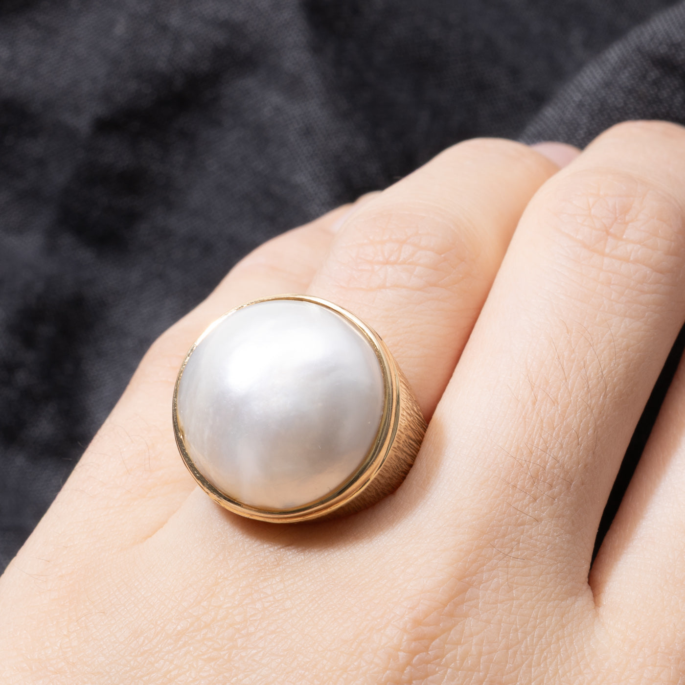 18k Mabé Pearl Cocktail Ring | SZ 9