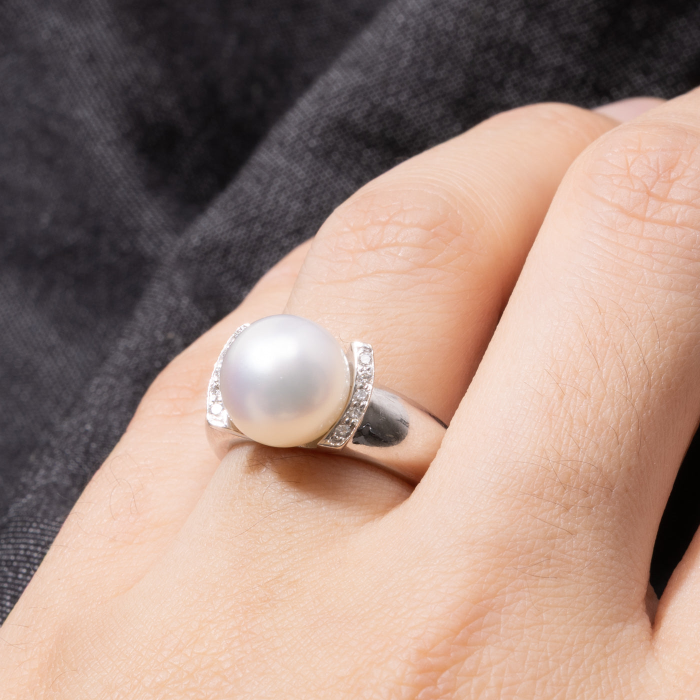 18k Pearl & Diamond Accented Ring | SZ 6.5