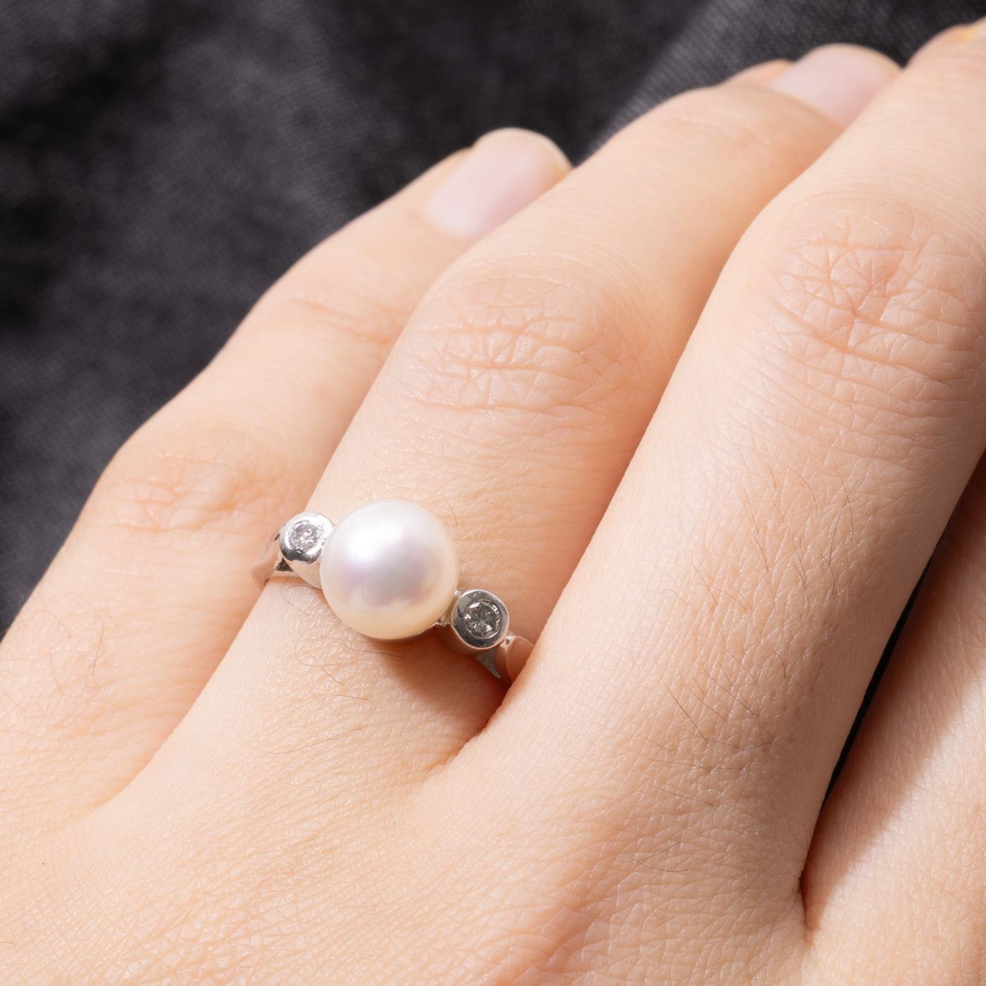 14k Pearl & Diamond Accented Ring | SZ 6.25