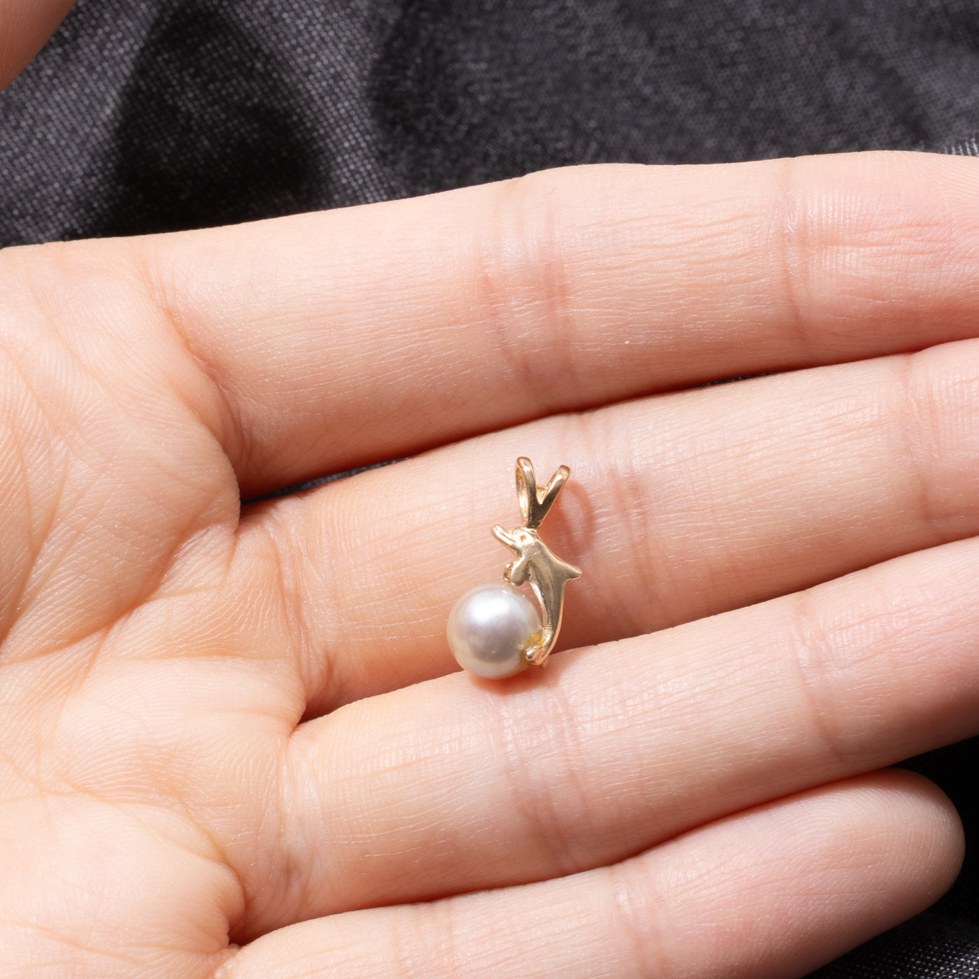 14k Pearl Dolphin Pendant