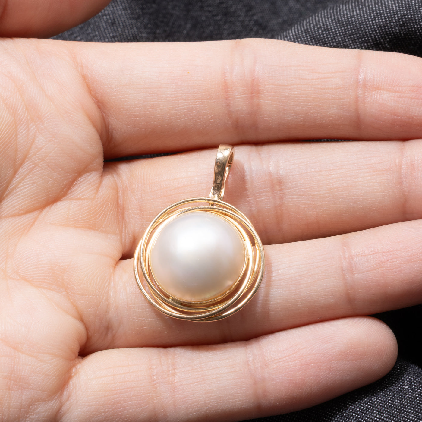 14k Mabé Pearl Swirl Pendant