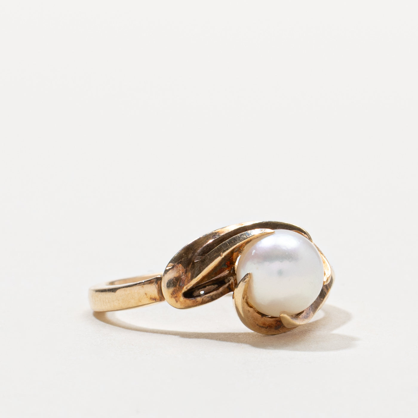 10k Pearl Grooved Bypass Ring | SZ 5