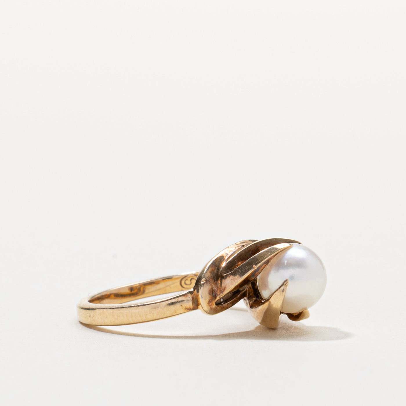 10k Pearl Grooved Bypass Ring | SZ 5