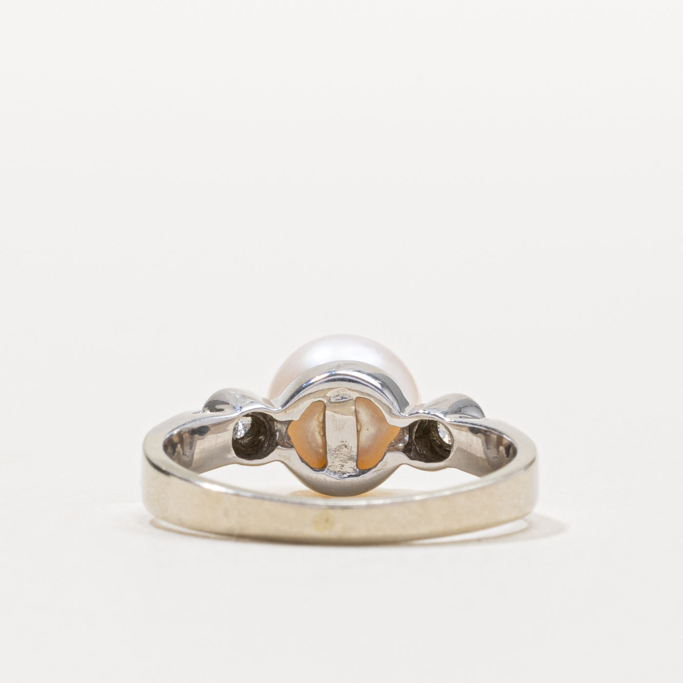 14k Pearl & Diamond Accented Ring | SZ 6.25