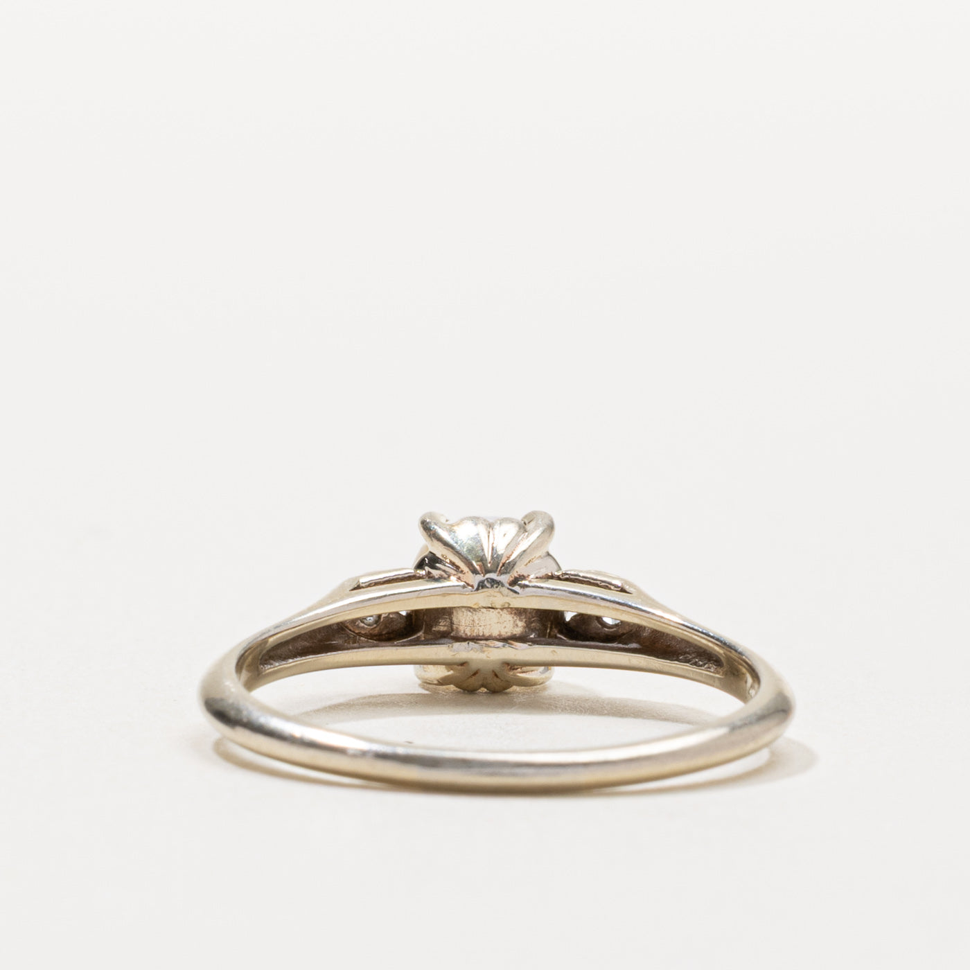 Canadian 14k Pearl & Diamond Heart Accented Ring | SZ 9
