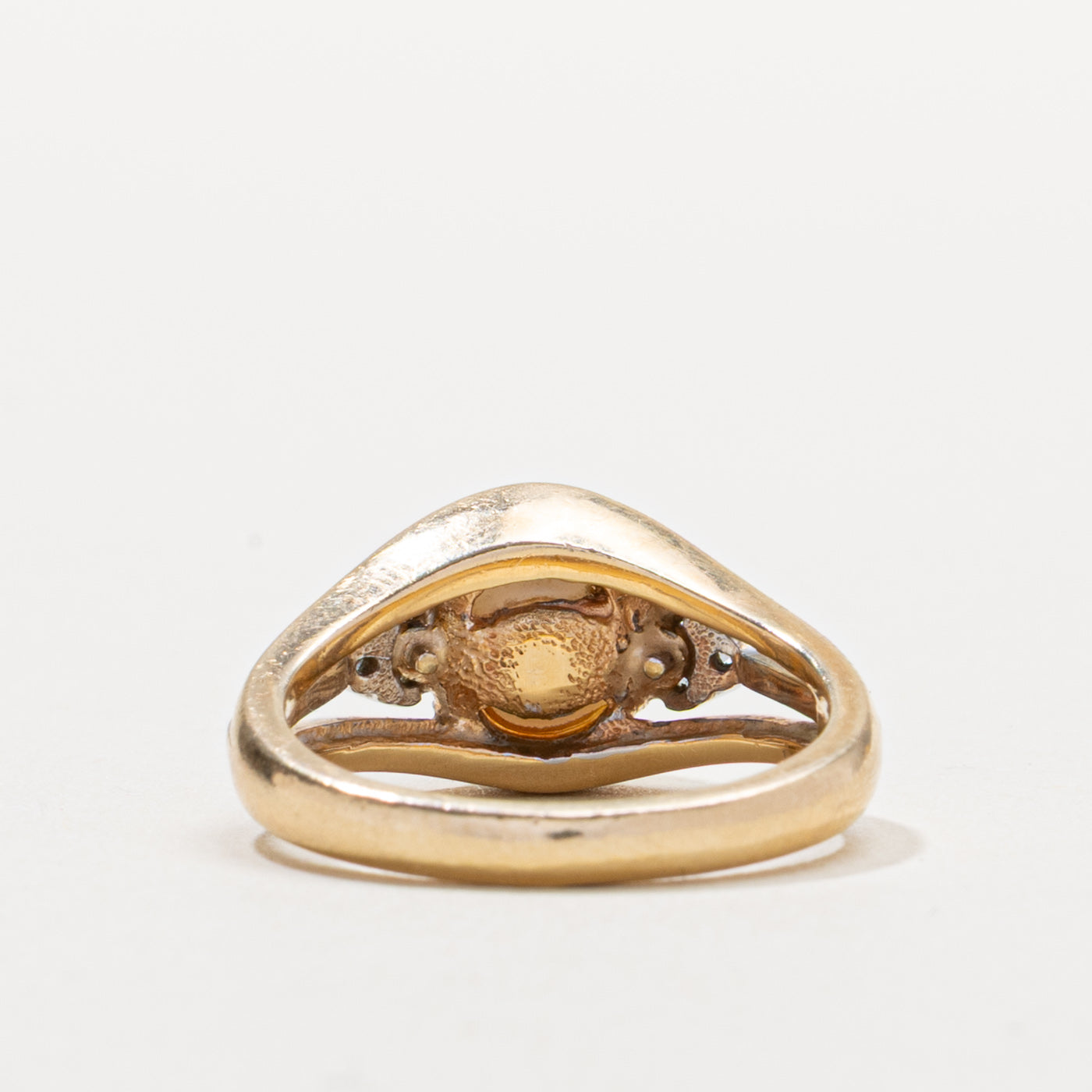 14k Pearl & Diamond Accented Tapered Ring | SZ 5.5