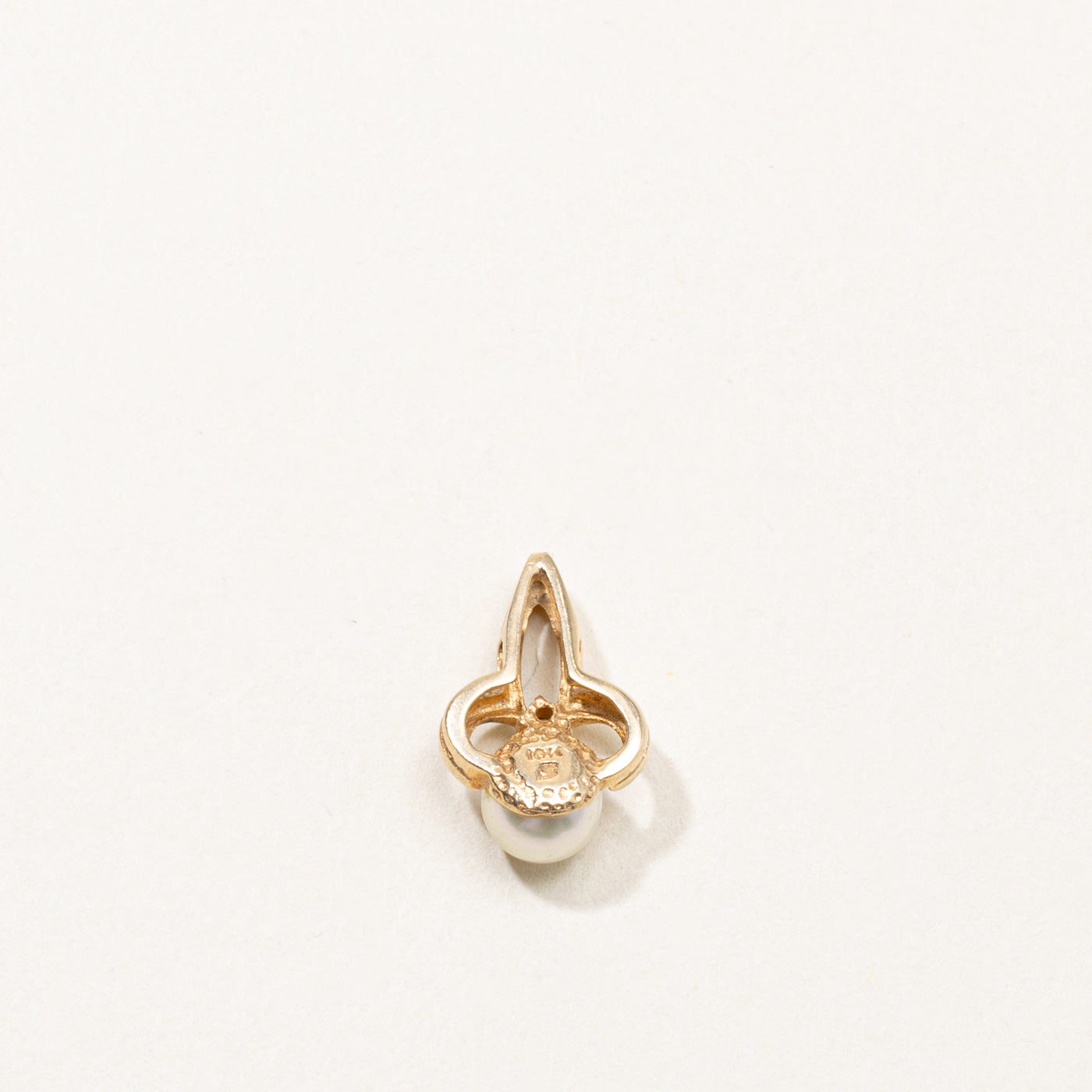 10k Pearl & Diamond Abstract Pendant