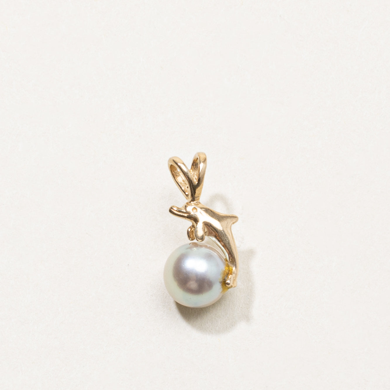 14k Pearl Dolphin Pendant