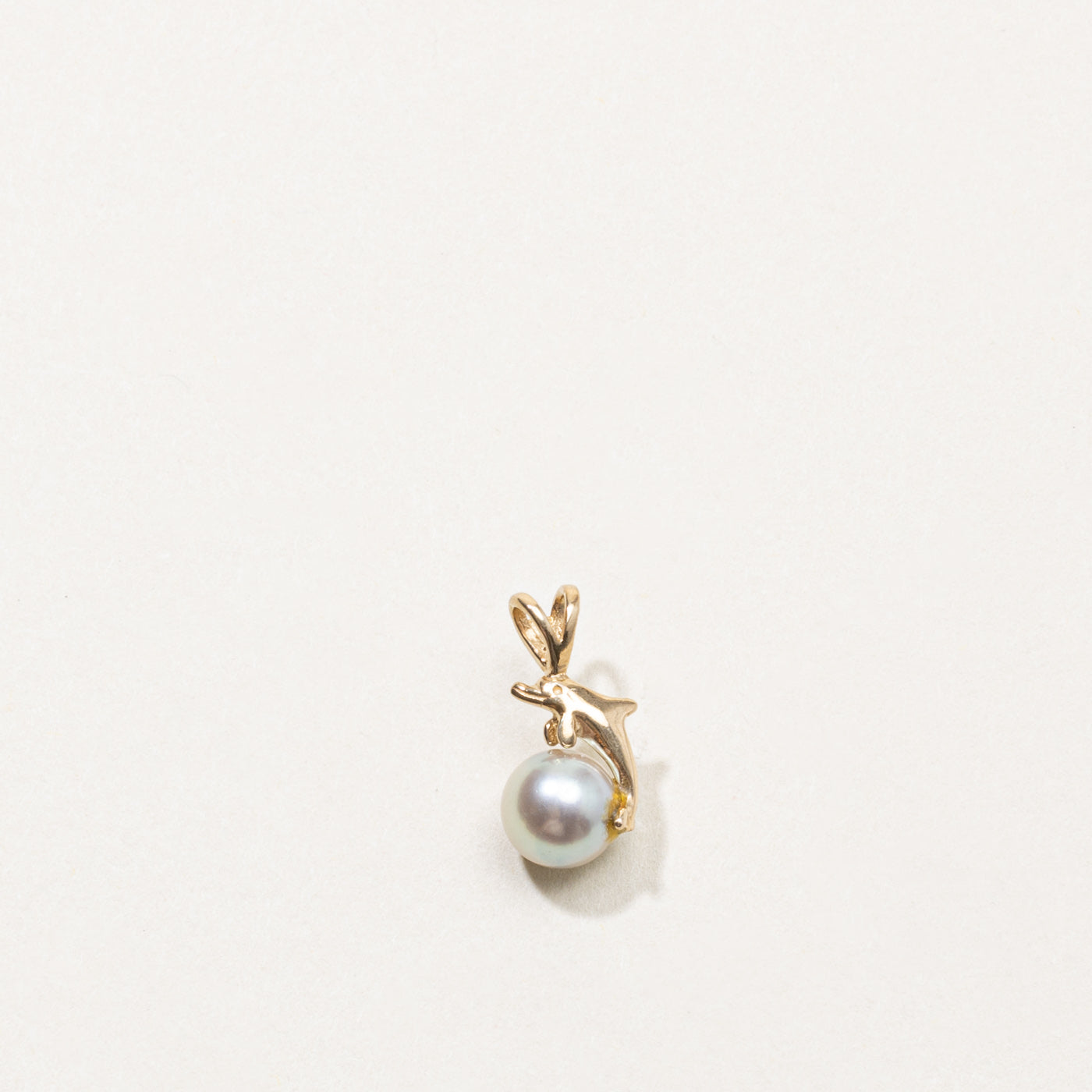 14k Pearl Dolphin Pendant