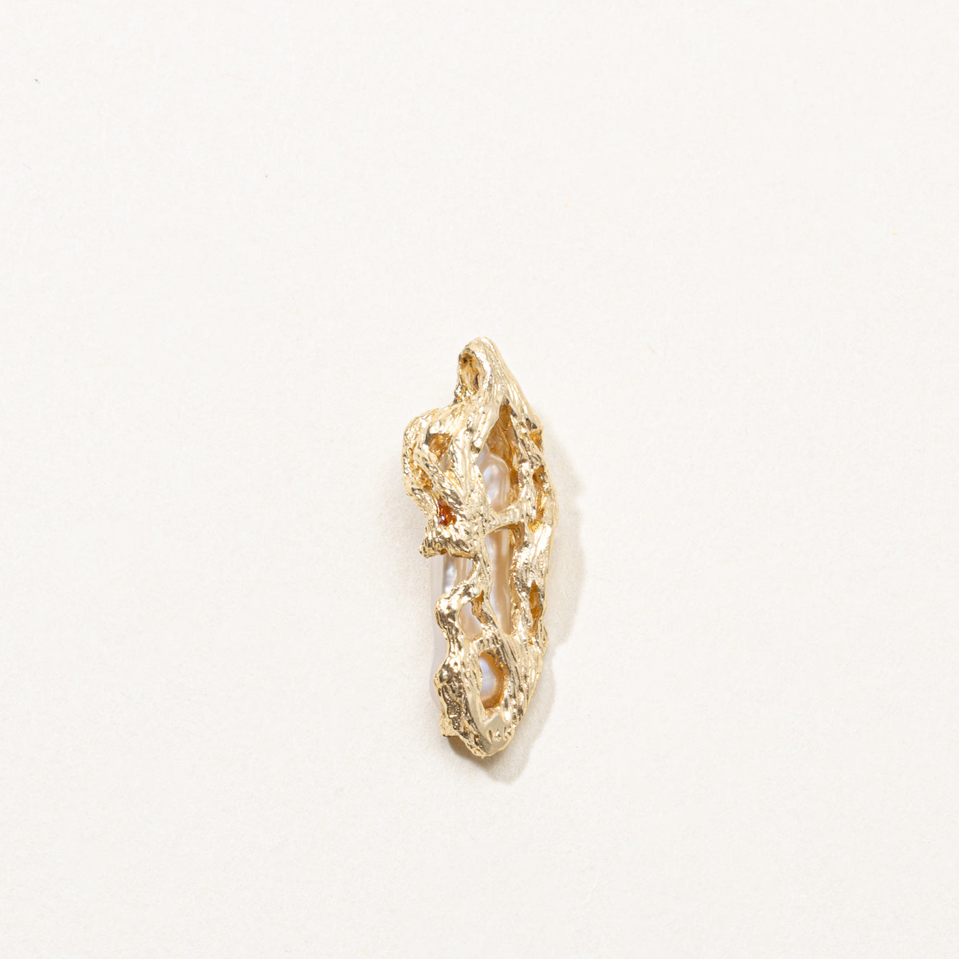 14k Baroque Pearl & Diamond Pendant