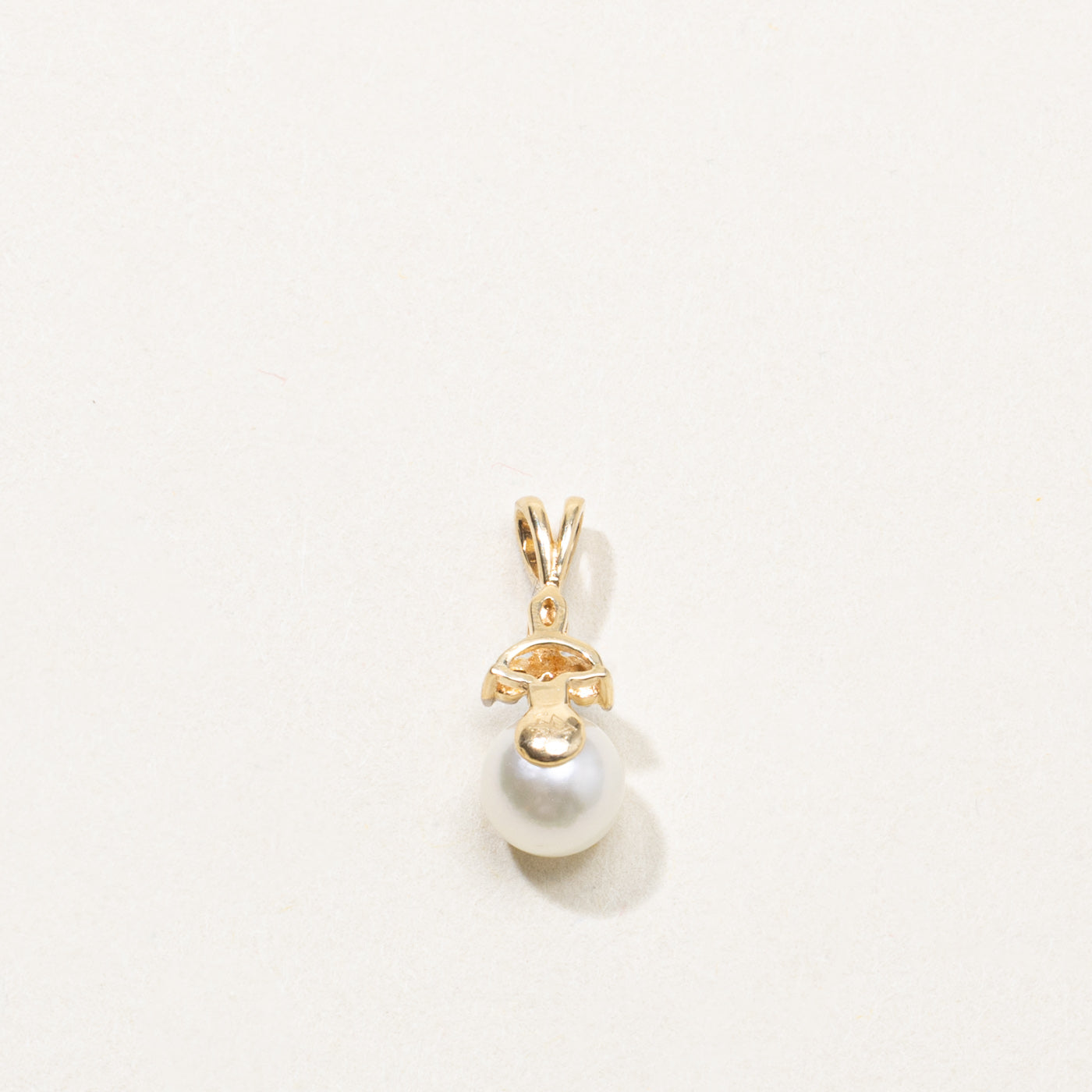 14k Pearl & Diamond Pendant