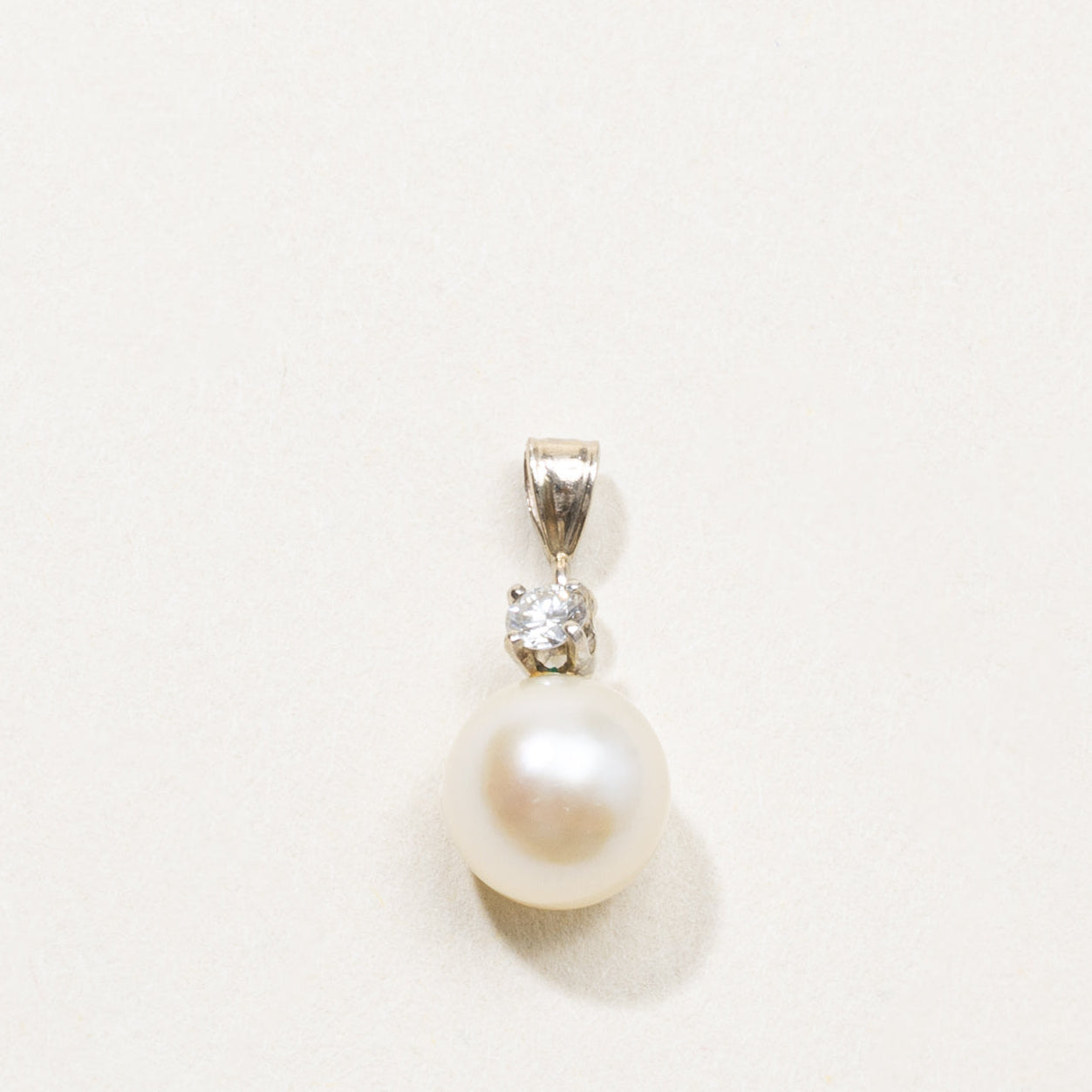 14k Pearl & Diamond Pendant