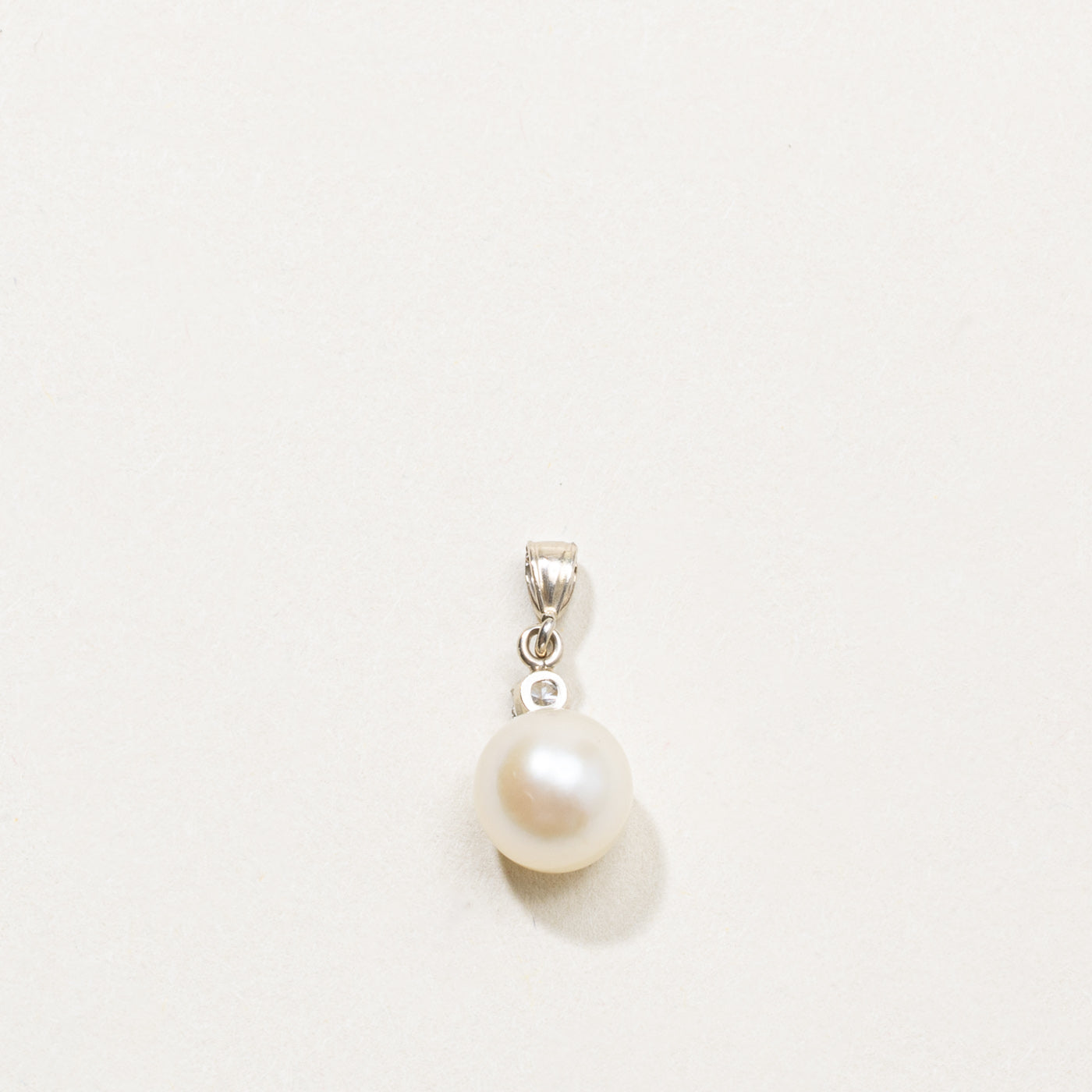 14k Pearl & Diamond Pendant
