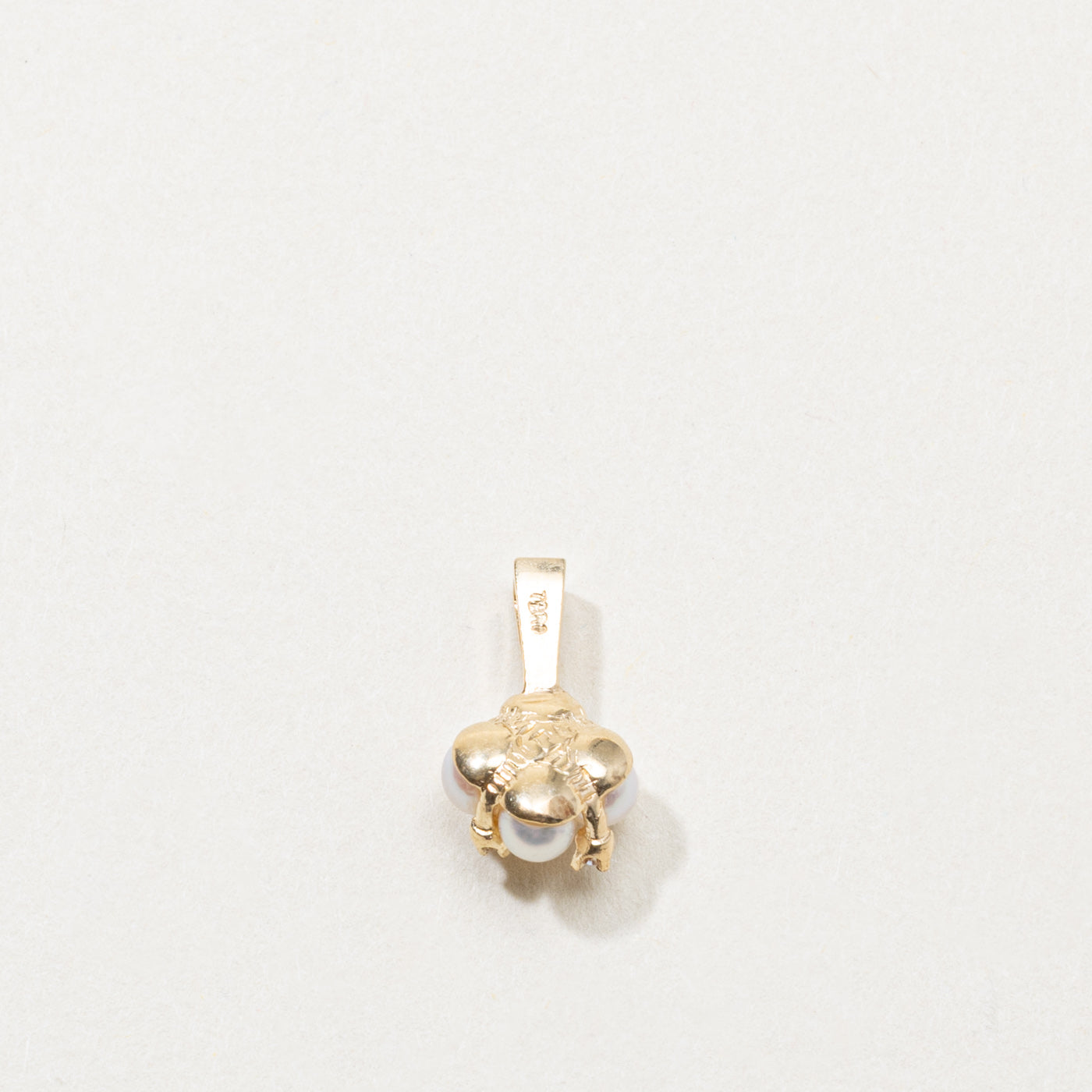 14k Pearl & Diamond Cluster Pendant