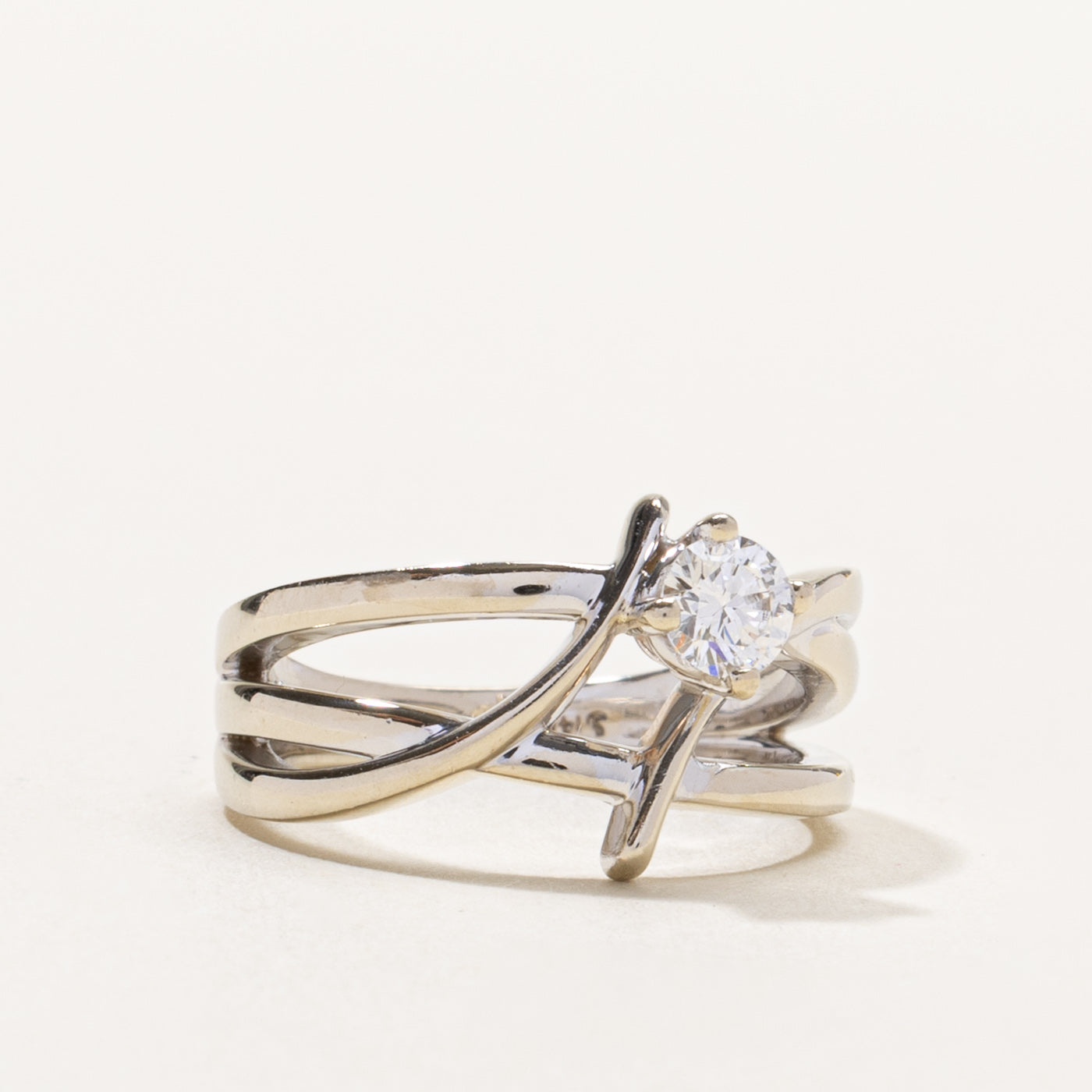 GIA Diamond Crossover Ring | GIA 0.25ct VS1 E | SZ 4.5
