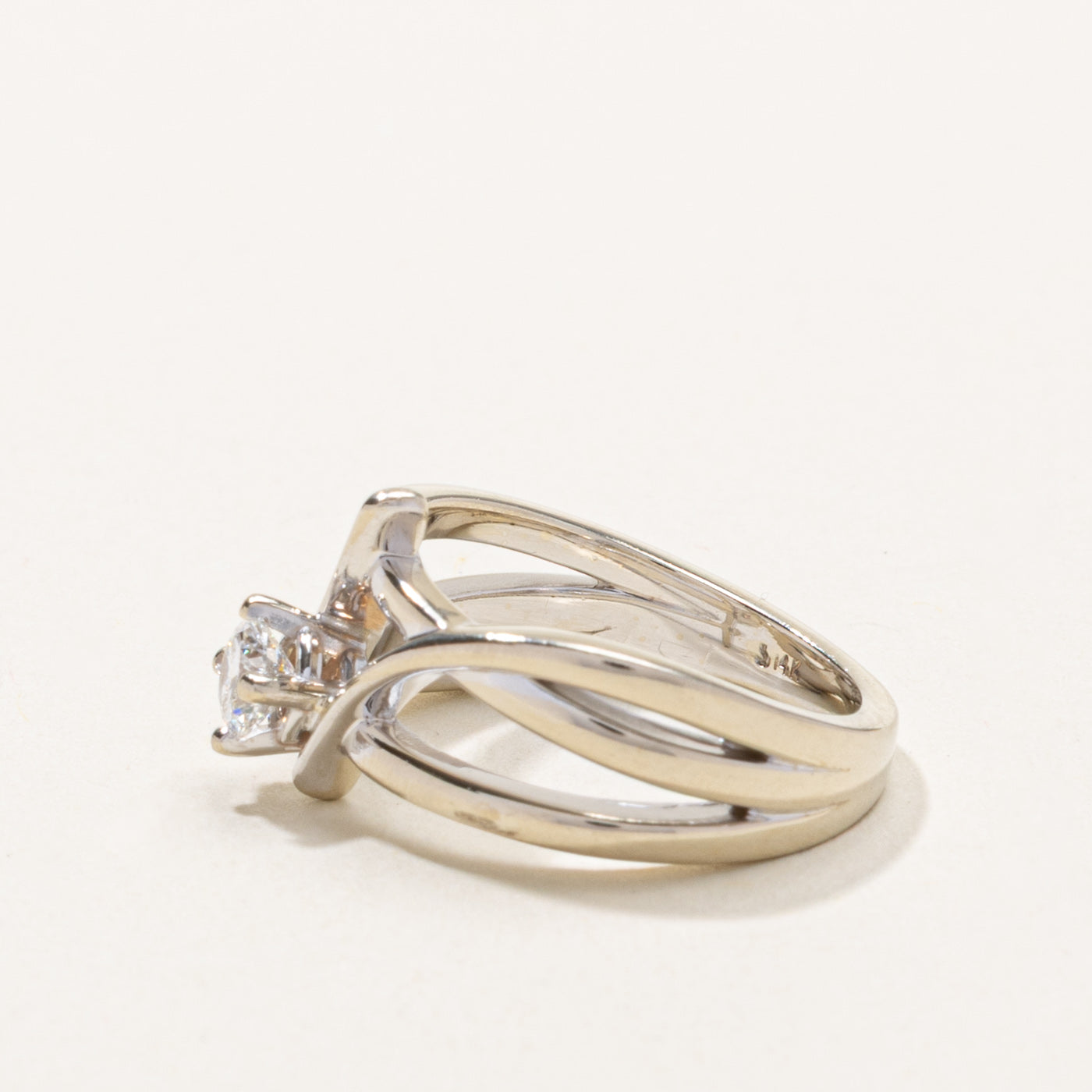 GIA Diamond Crossover Ring | GIA 0.25ct VS1 E | SZ 4.5