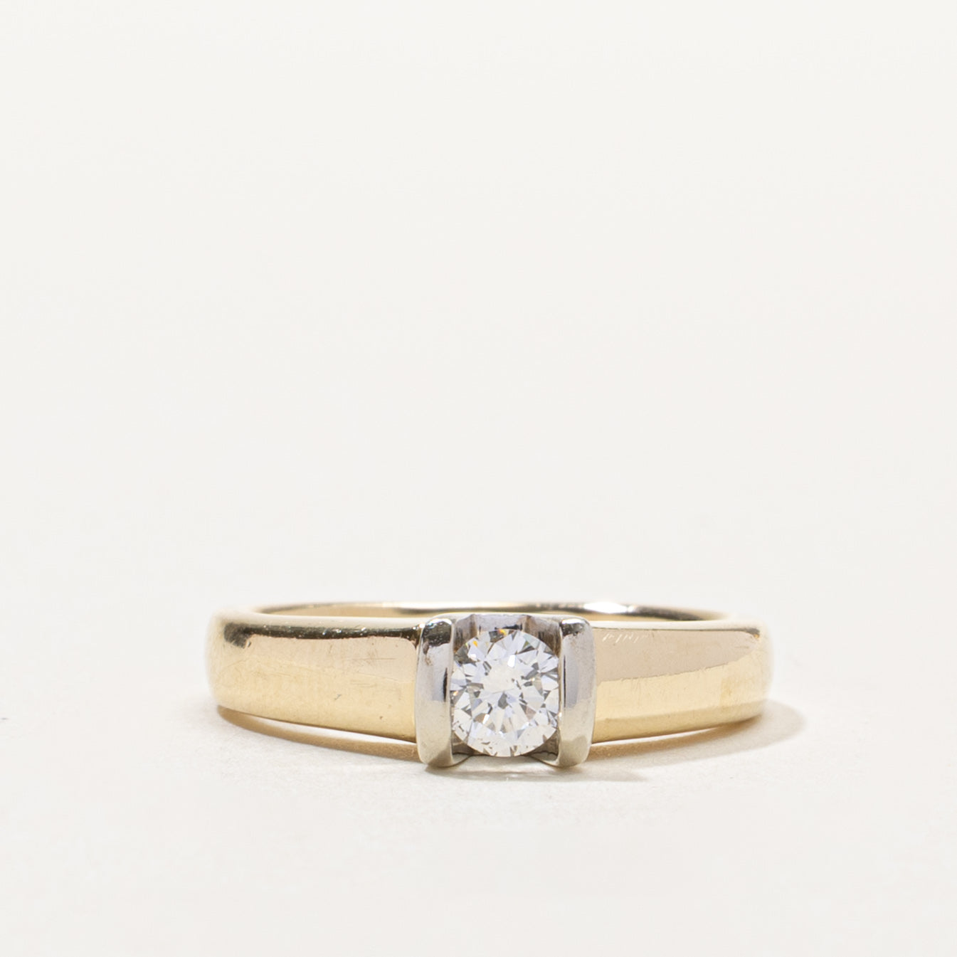 14k Round Brilliant Cut Tension Set Diamond Ring | 0.23ct SI2 H/I | SZ 4
