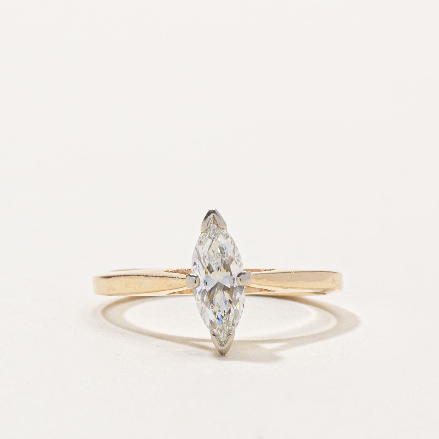 14k Marquise Cut Solitaire Diamond Ring | 0.47ct SI1 H/I | SZ 5
